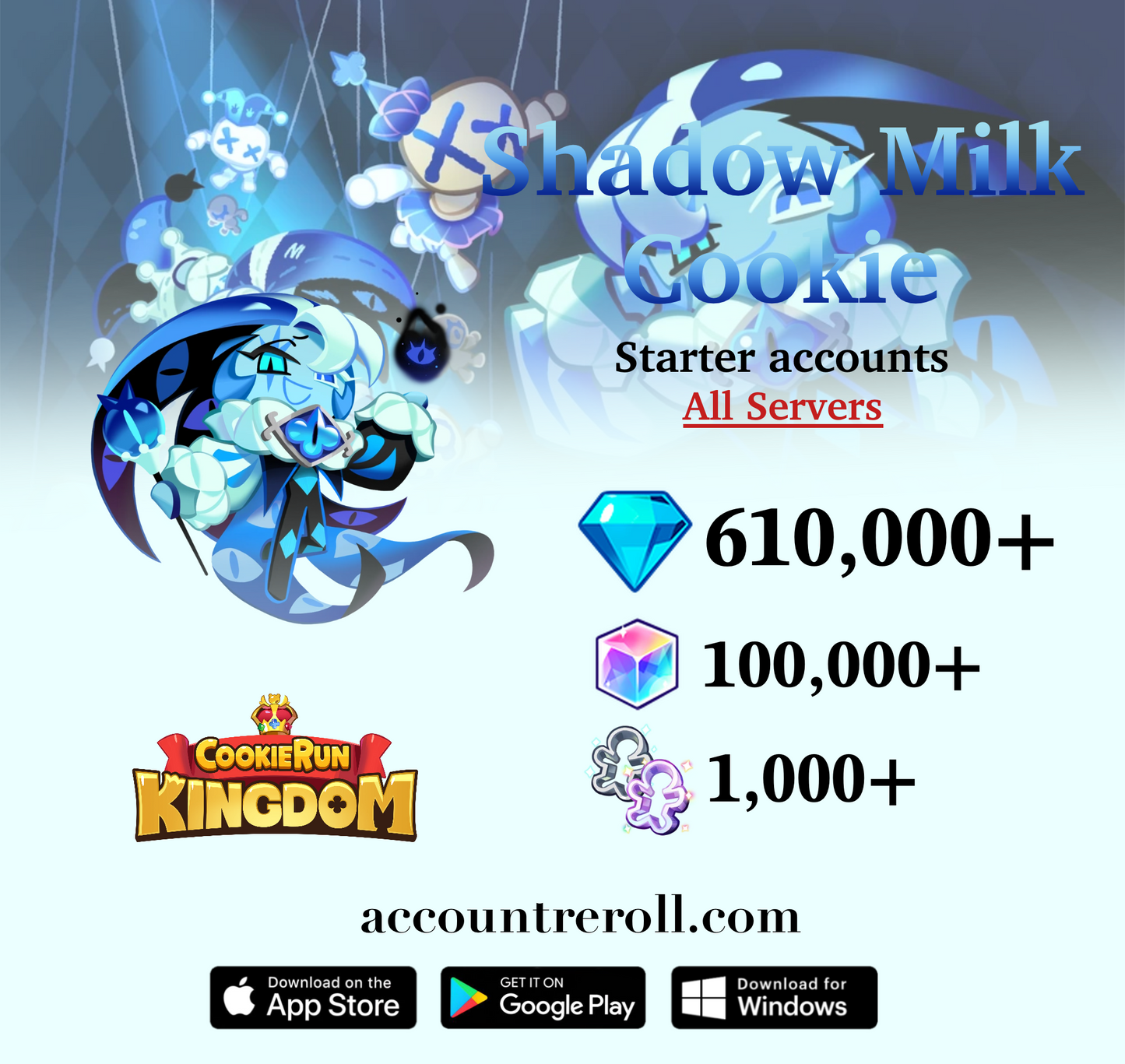 Shadow Milk Cookie Cookie Run: Kingdom Starter Account