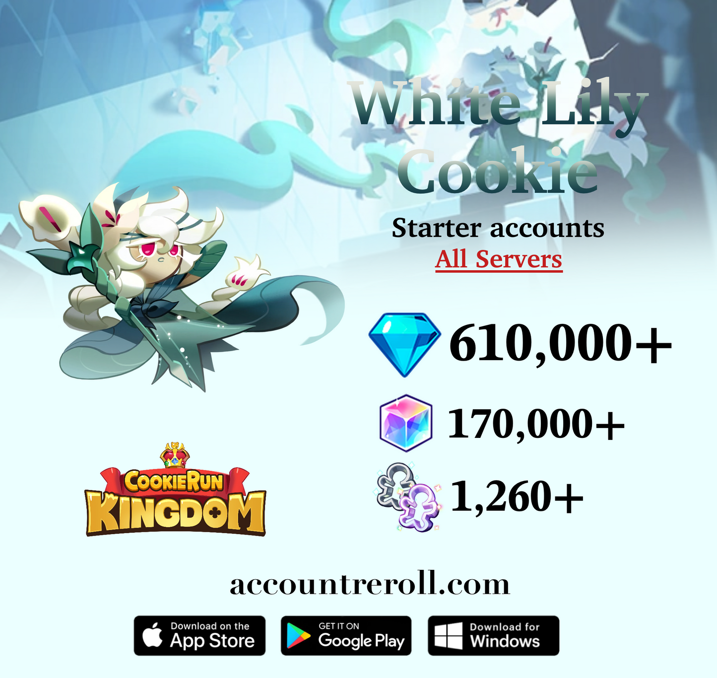 White Lily Cookie Cookie Run: Kingdom Starter Account