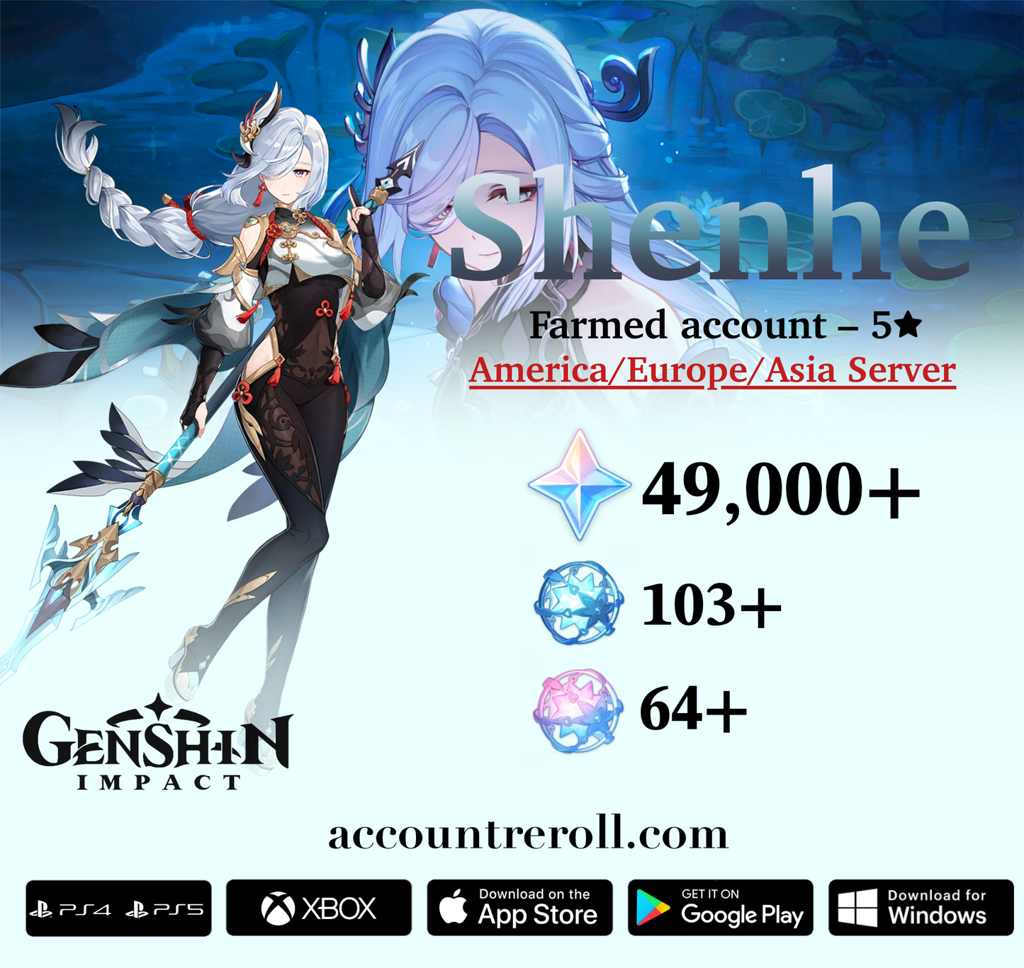 Shenhe Genshin Impact Farmed Starter Account