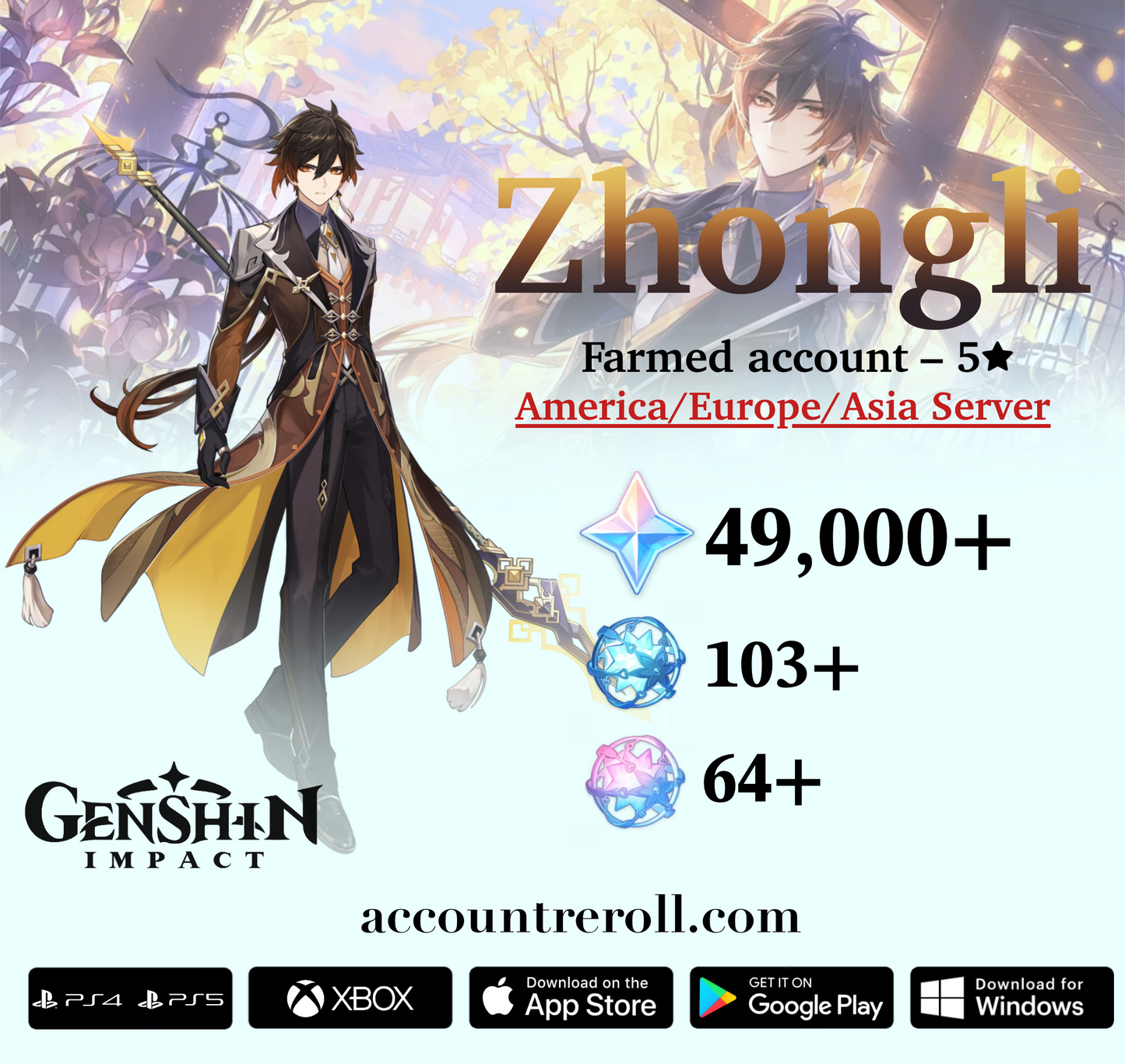 Zhongli Genshin Impact Farmed Starter Account