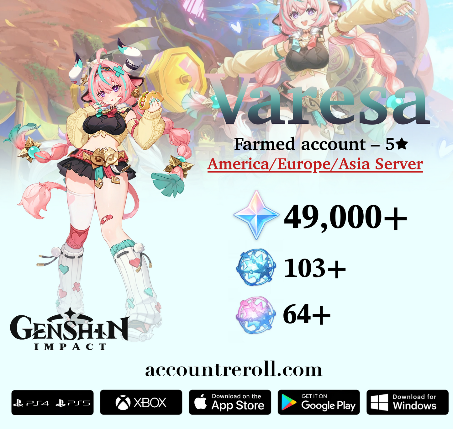 Varesa Genshin Impact Farmed Starter Account