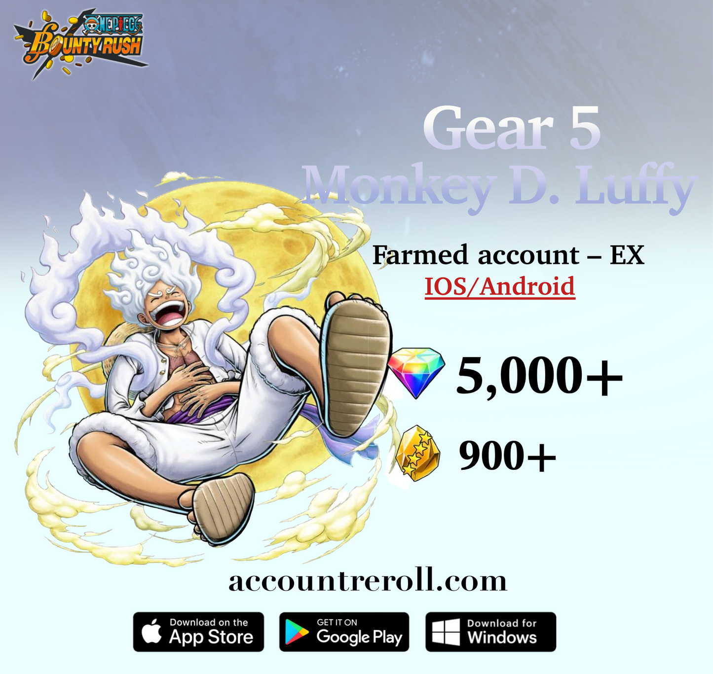 Gear 5 Monkey D. Luffy OPBR Starter Account