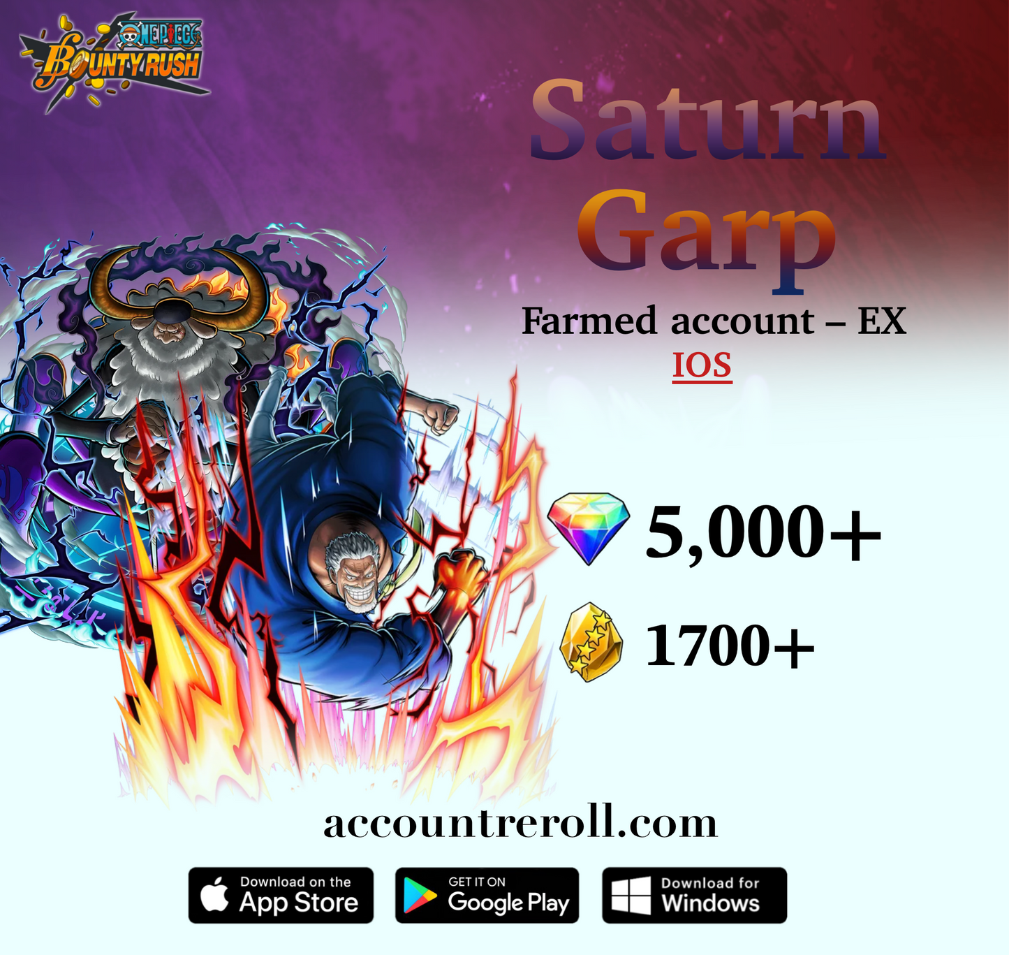 Monkey D. Garp with The Five Elders St. Jaygarcia Saturn OPBR Starter Account