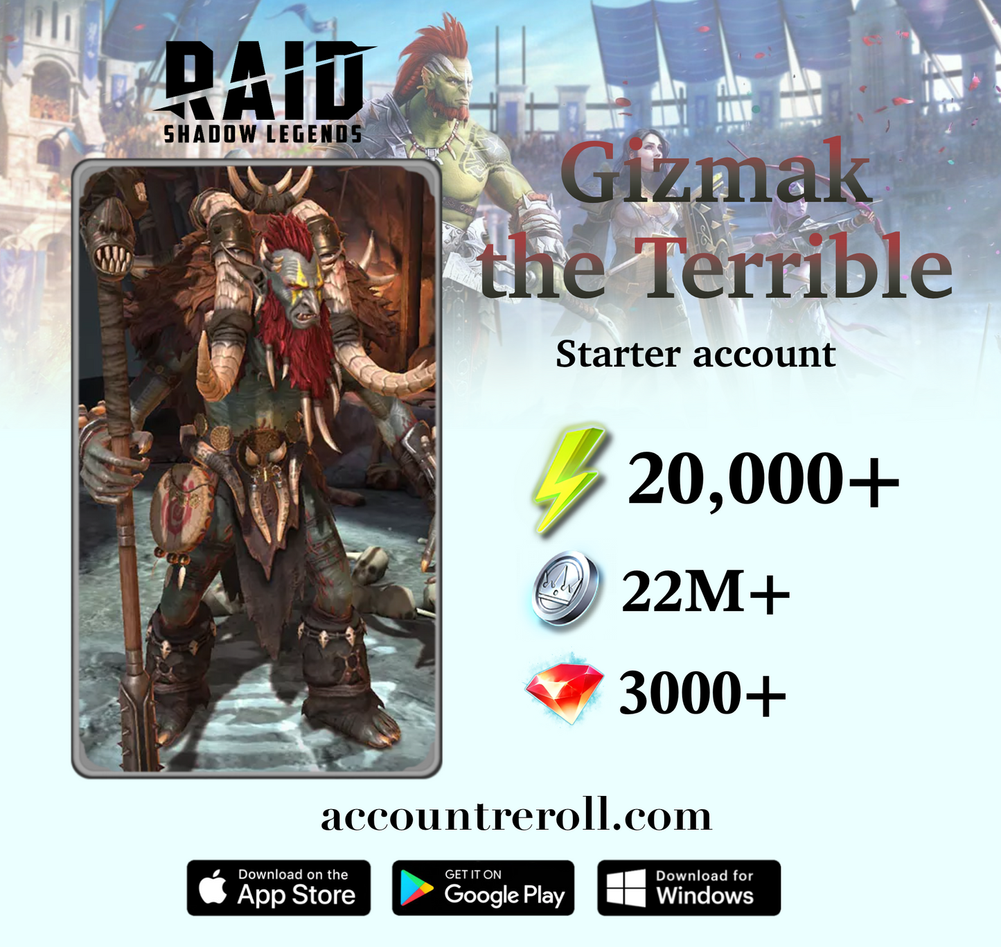 Gizmak the Terrible RAID: Shadow Legends Starter Account