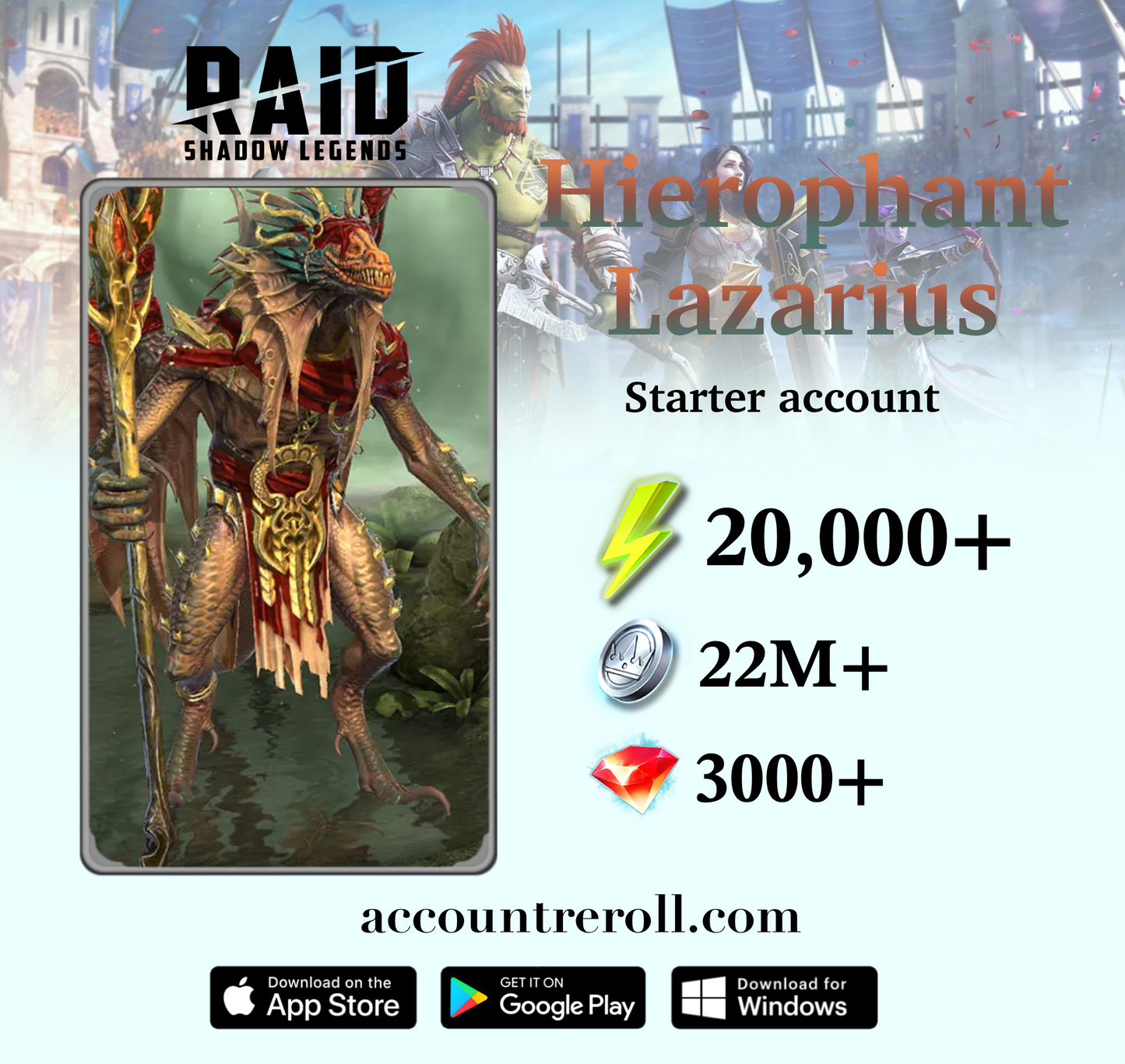 Hierophant Lazarius RAID: Shadow Legends Starter Account