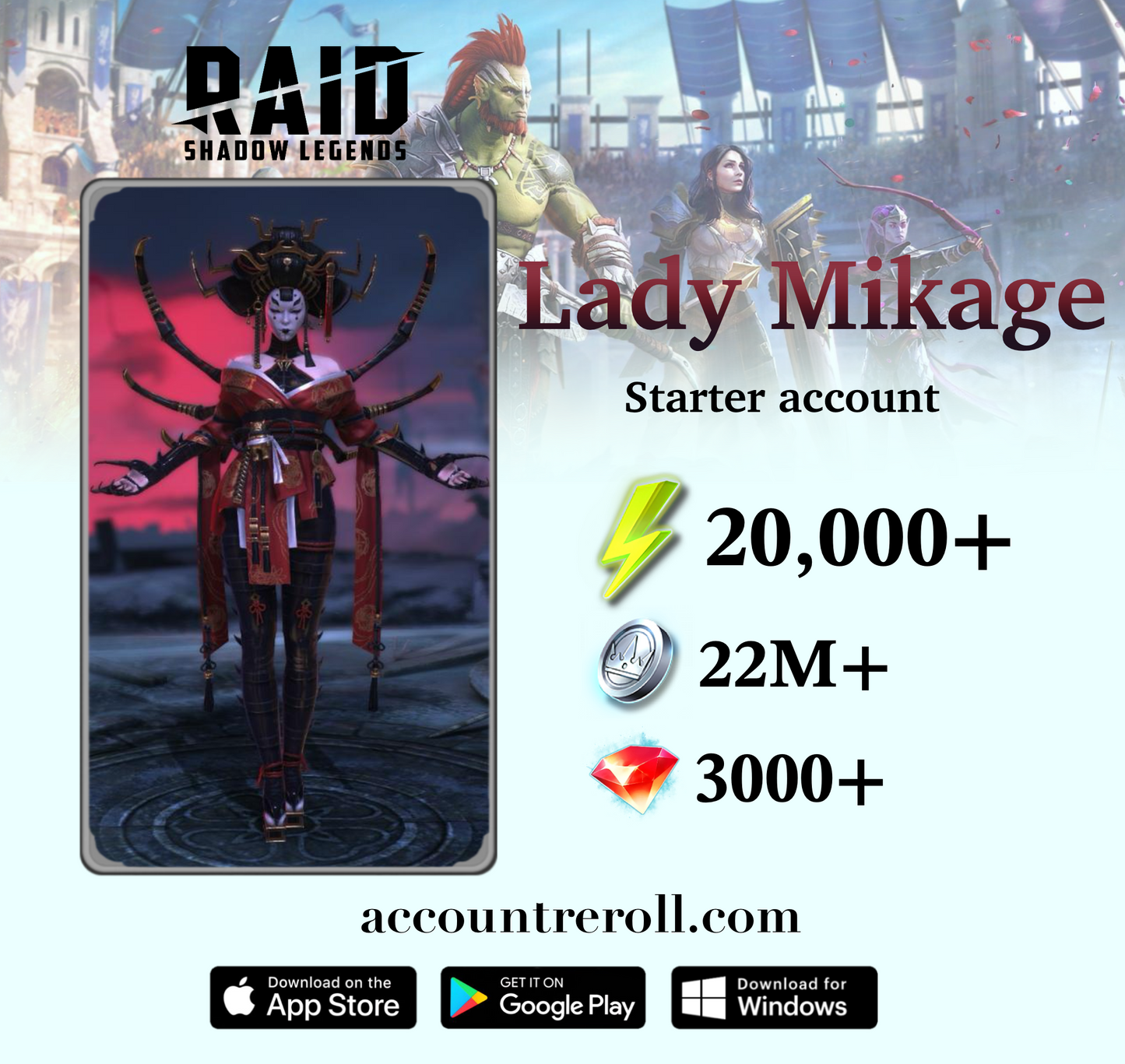 Lady Mikage RAID: Shadow Legends Starter Account