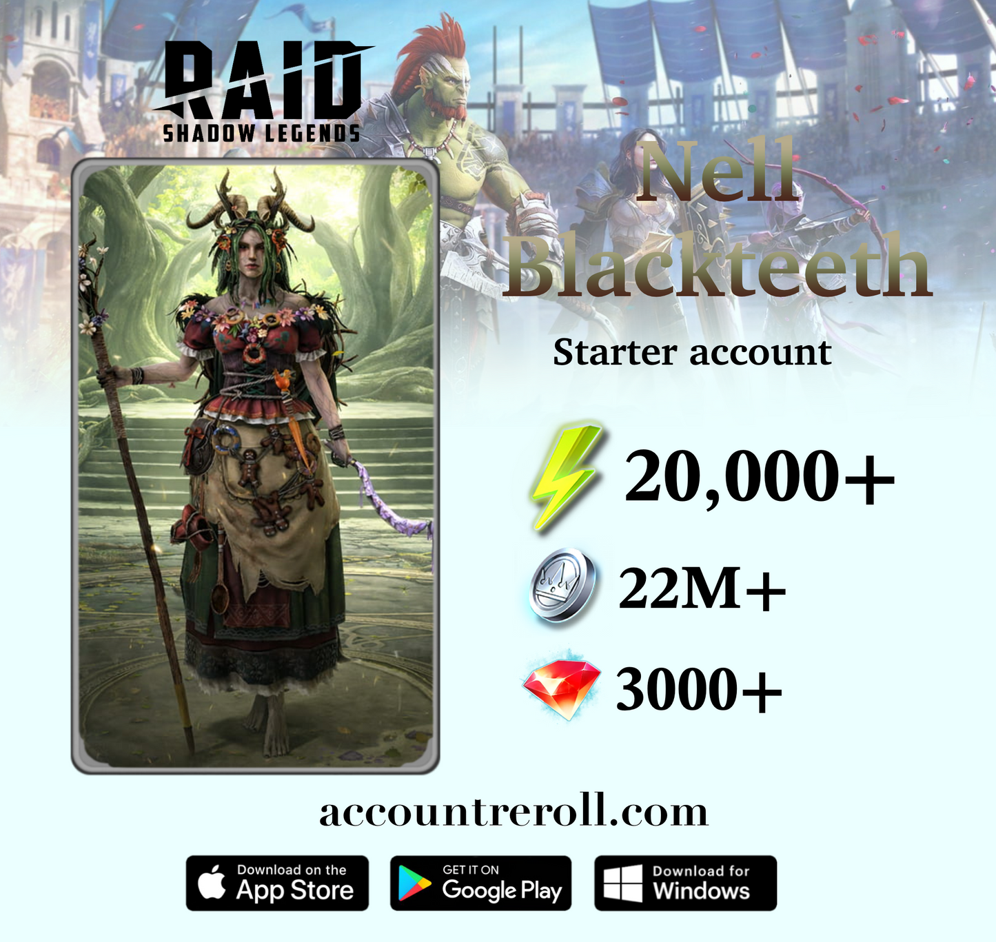 Nell Blackteeth RAID: Shadow Legends Starter Account