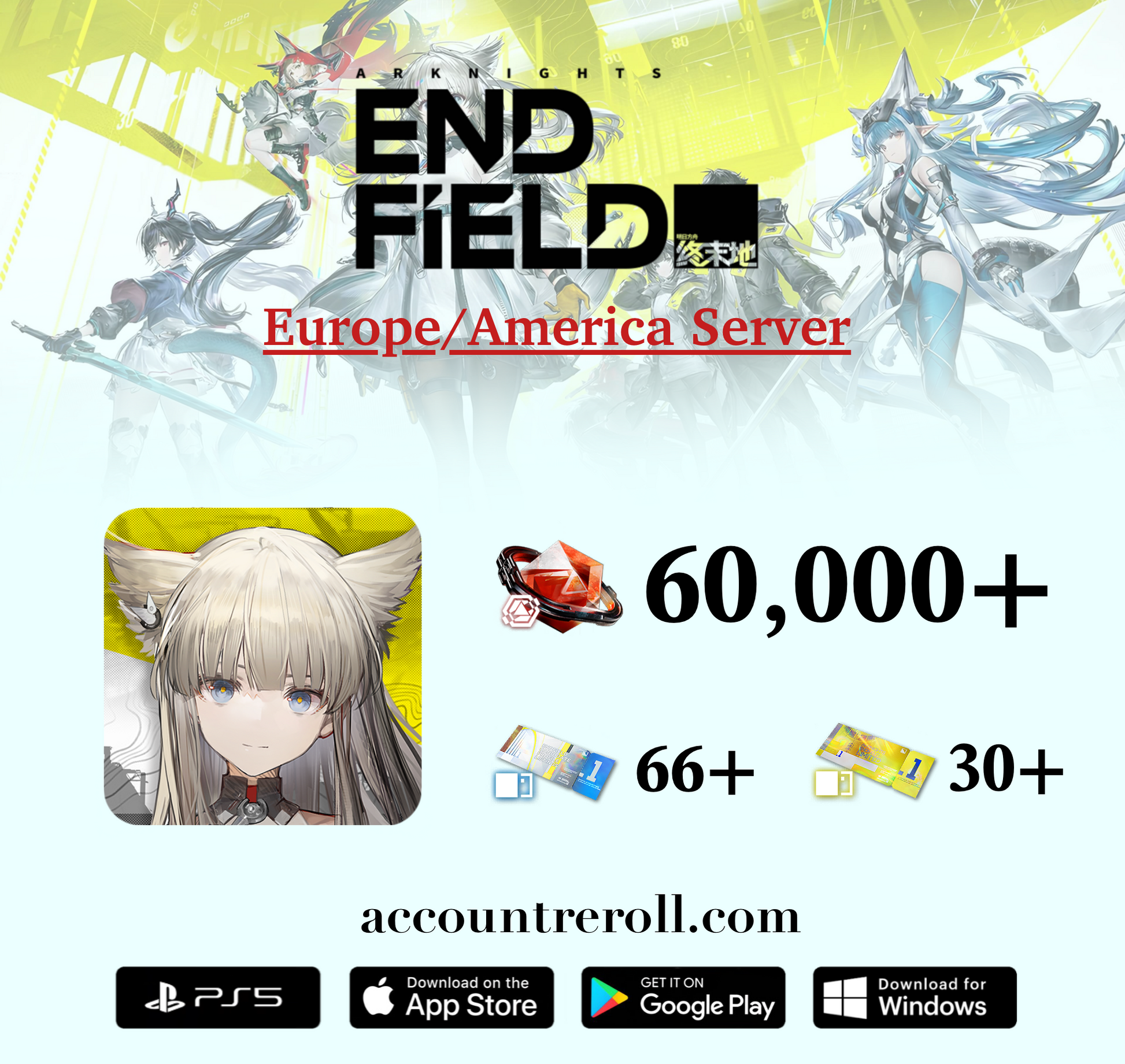 Arknights: Endfield Reroll Account [Europe/America]