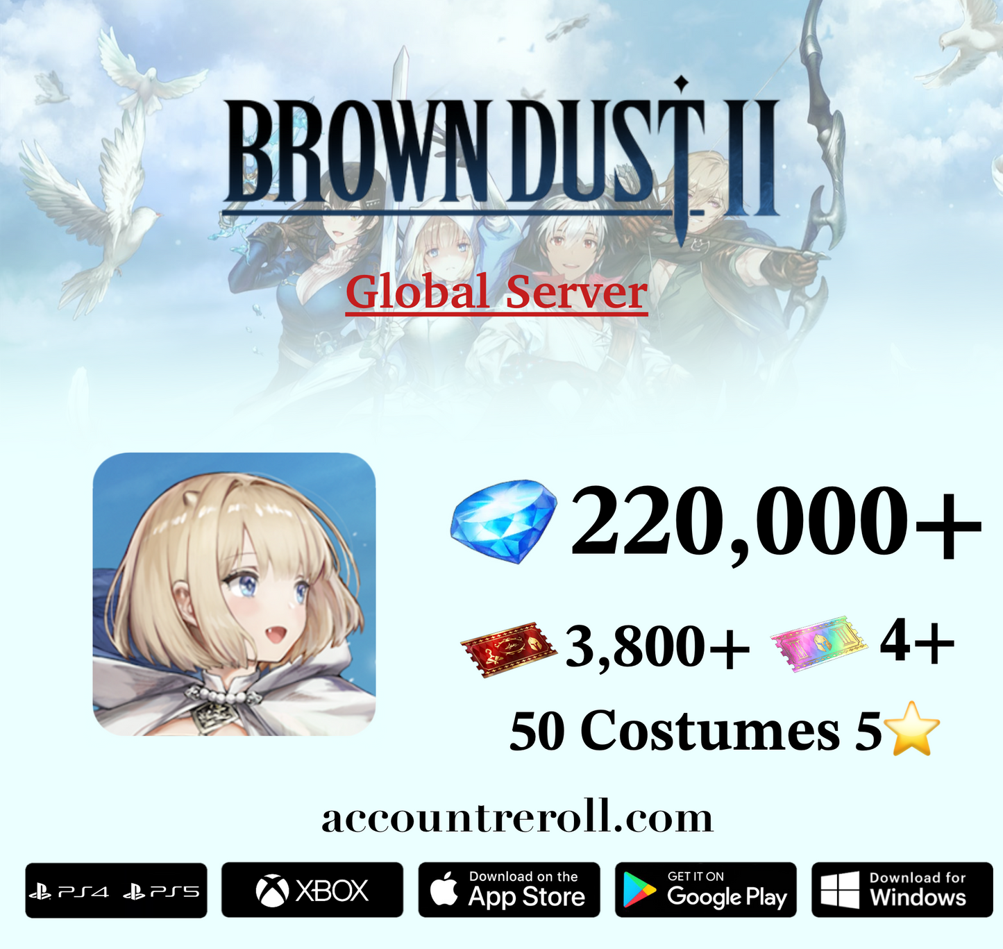 Brown Dust 2 Starter Account with Diamonds [Global]