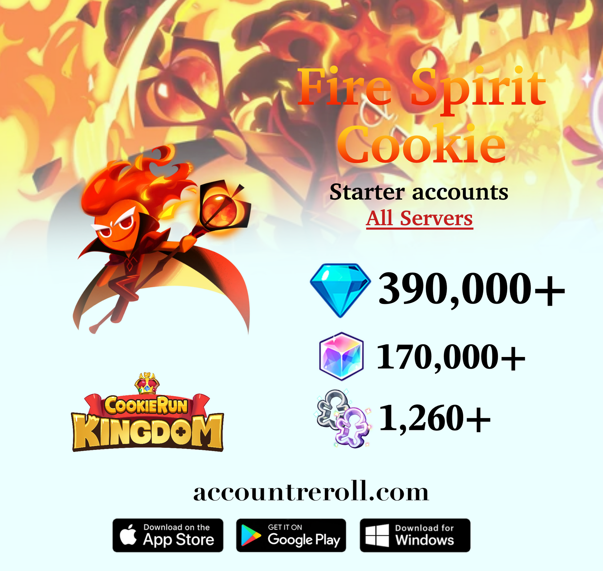 Fire Spirit Cookie Cookie Run: Kingdom Starter Account