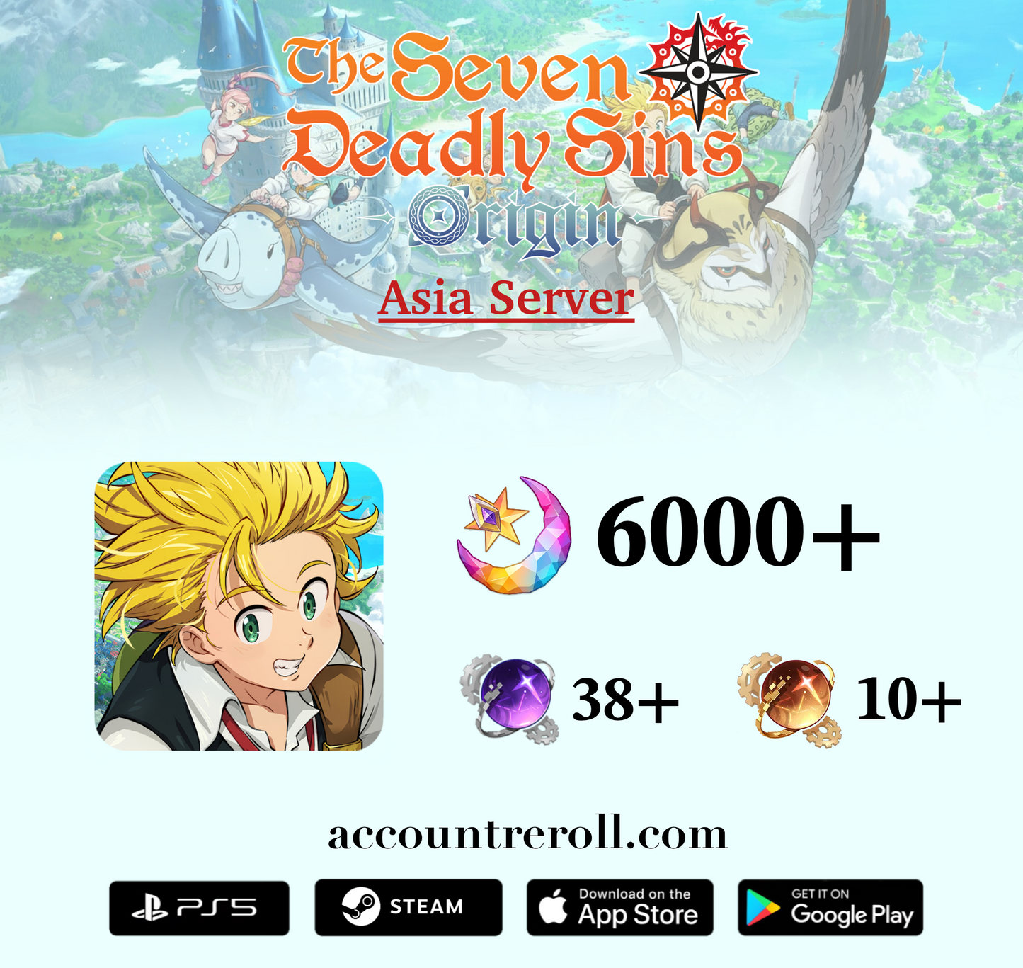 The Seven Deadly Sins: Origin Starter Account [Asia]
