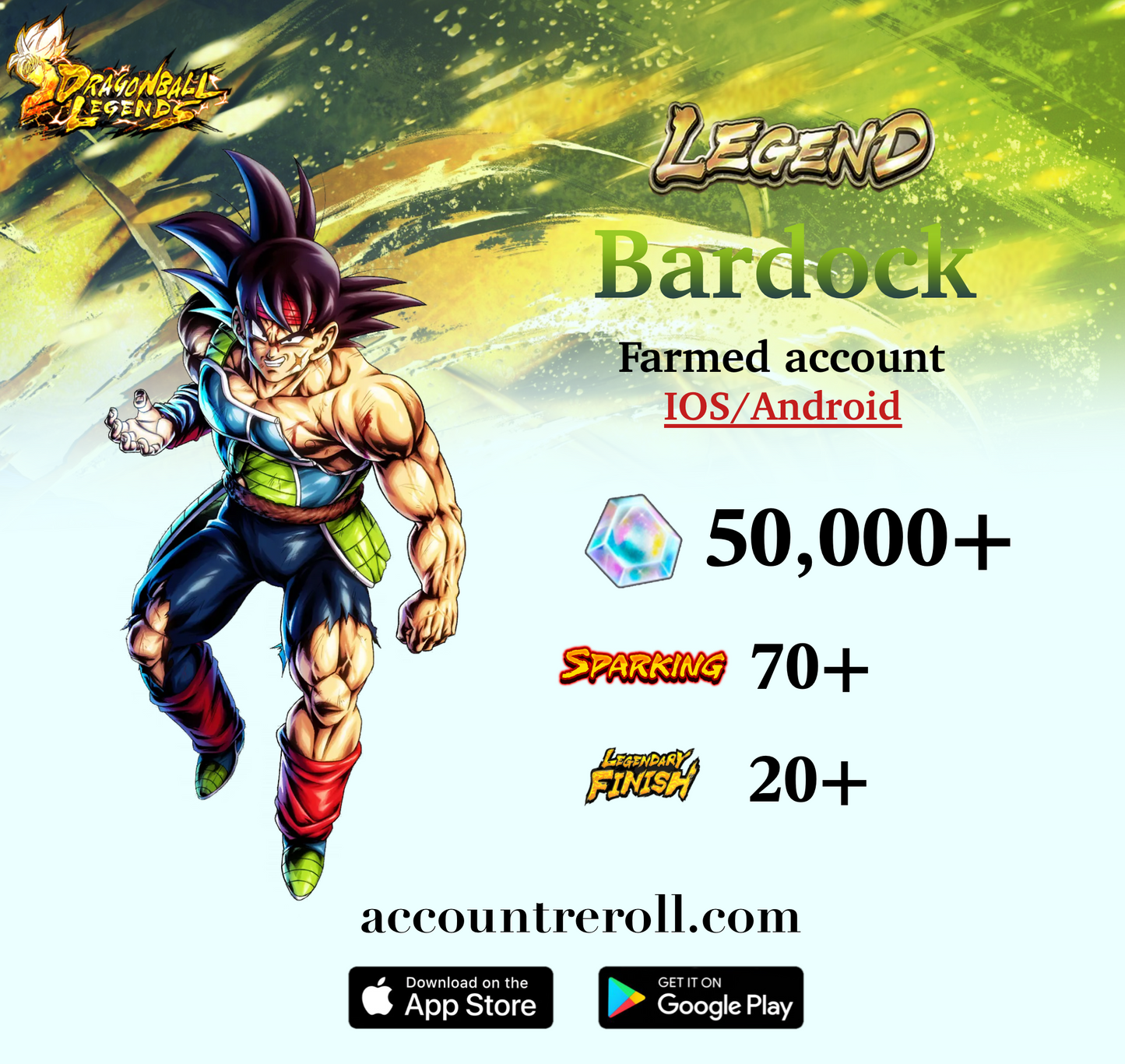 Dragon Ball Legends LEGEND Bardock Starter Account [iOS/Android]