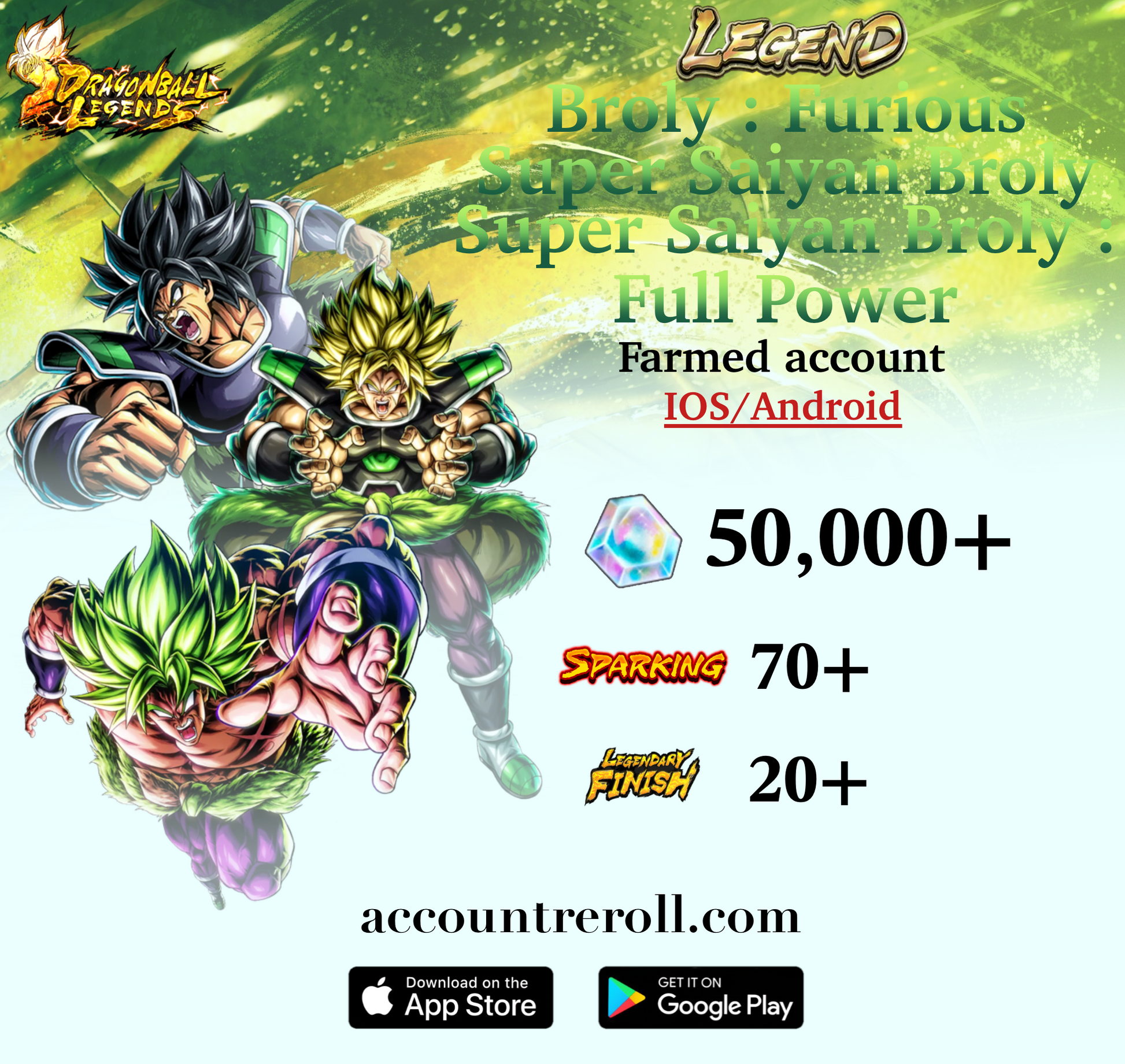 Dragon Ball Legends LEGEND Broly : Furious Starter Account [iOS/Android]