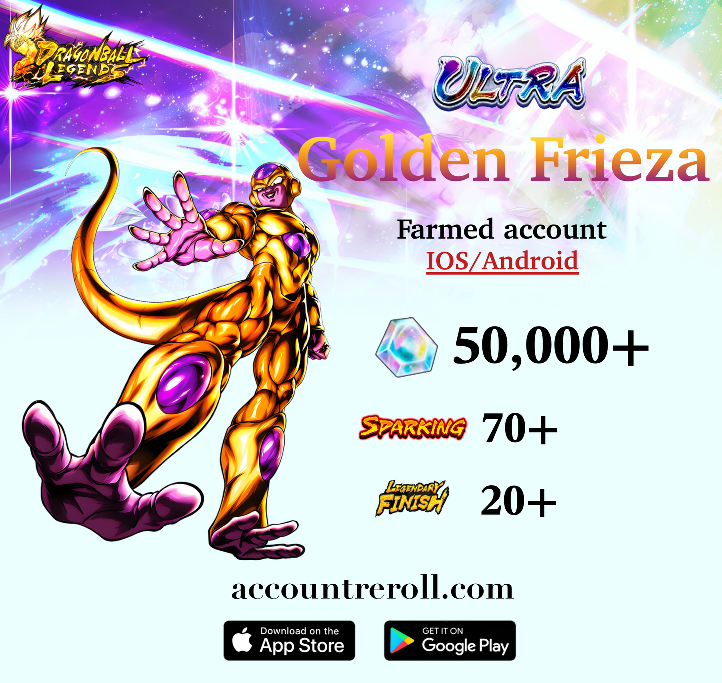 Dragon Ball Legends ULTRA Golden Frieza Starter Account [iOS/Android]