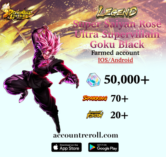 Dragon Ball Legends LEGEND Super Saiyen Rosé Ultra Supervillain Goku Black Starter Account [iOS/Android]