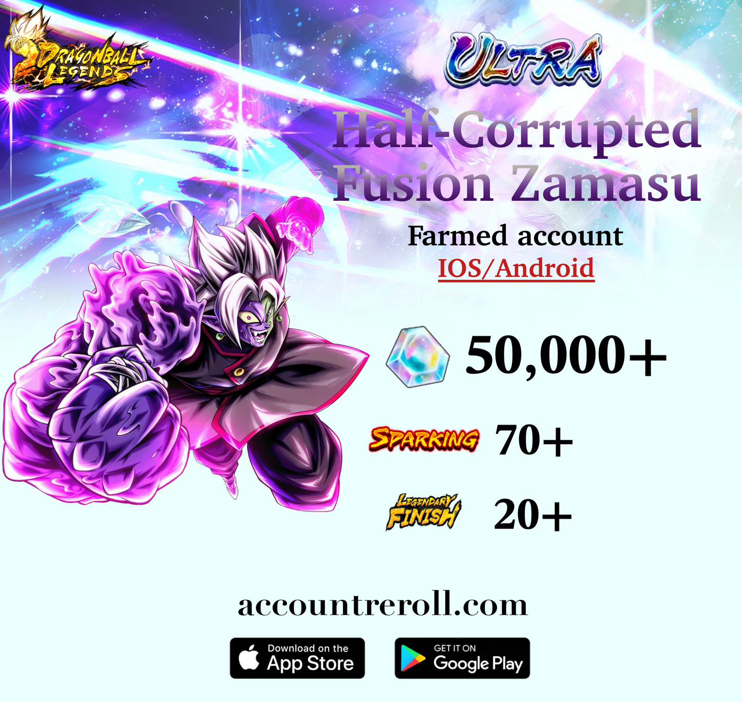 Dragon Ball Legends ULTRA Half-Corrupted Fusion Zamasu Starter Account [iOS/Android]