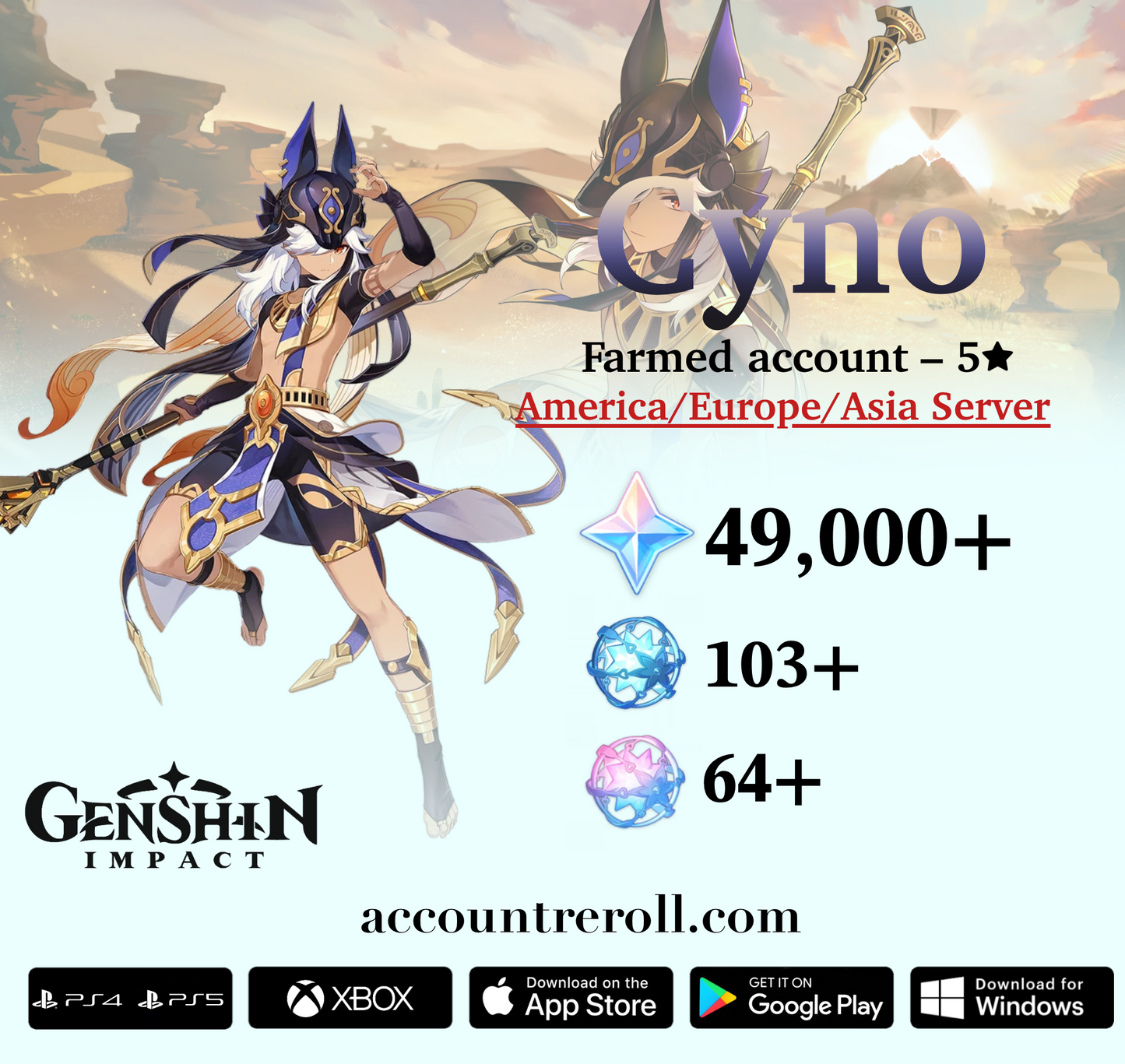 Cyno Genshin Impact Farmed Starter Account