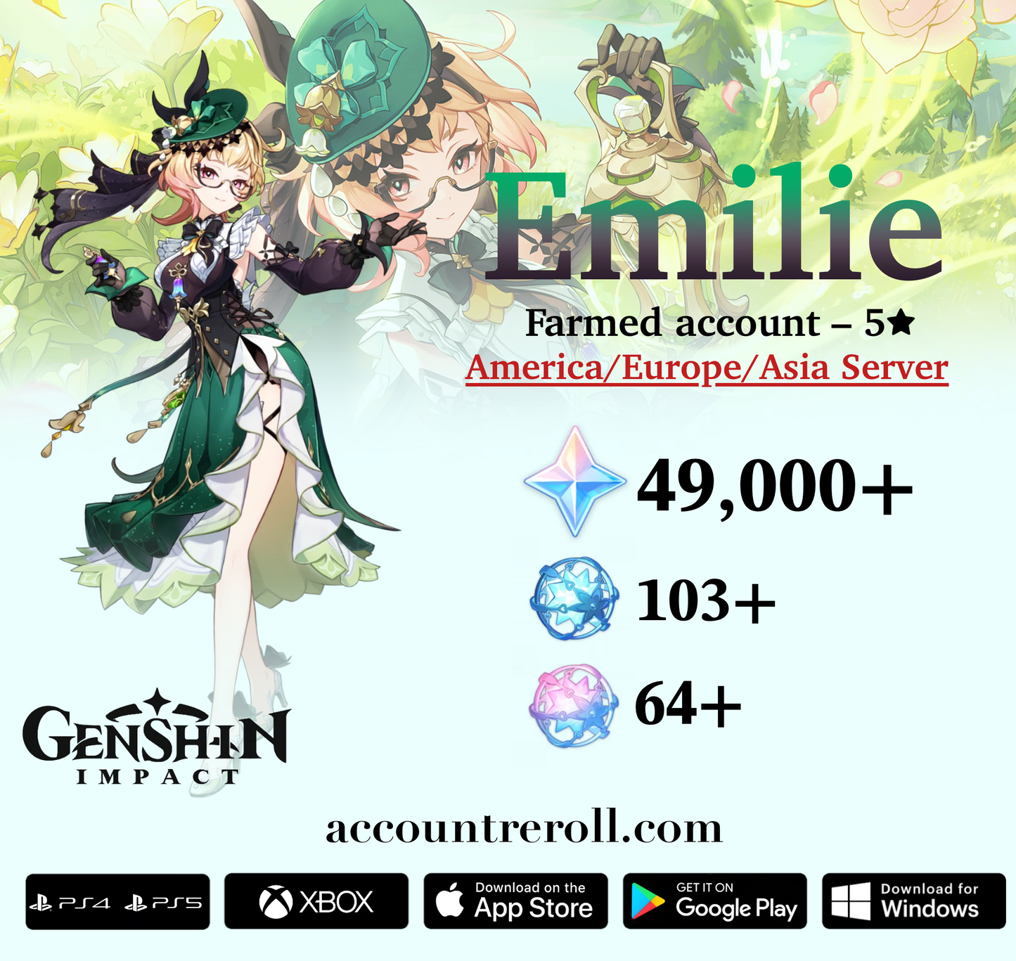 Emilie Genshin Impact Farmed Starter Account