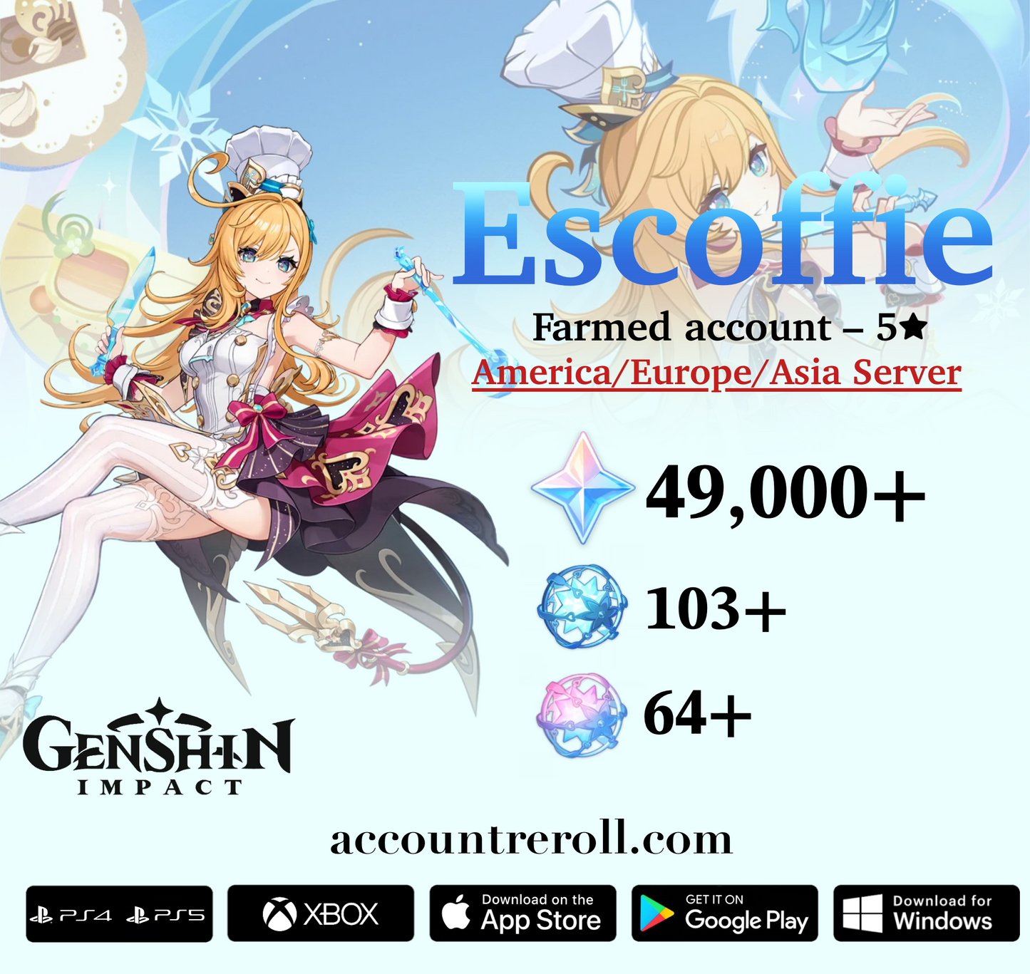 Escoffie Genshin Impact Farmed Starter Account