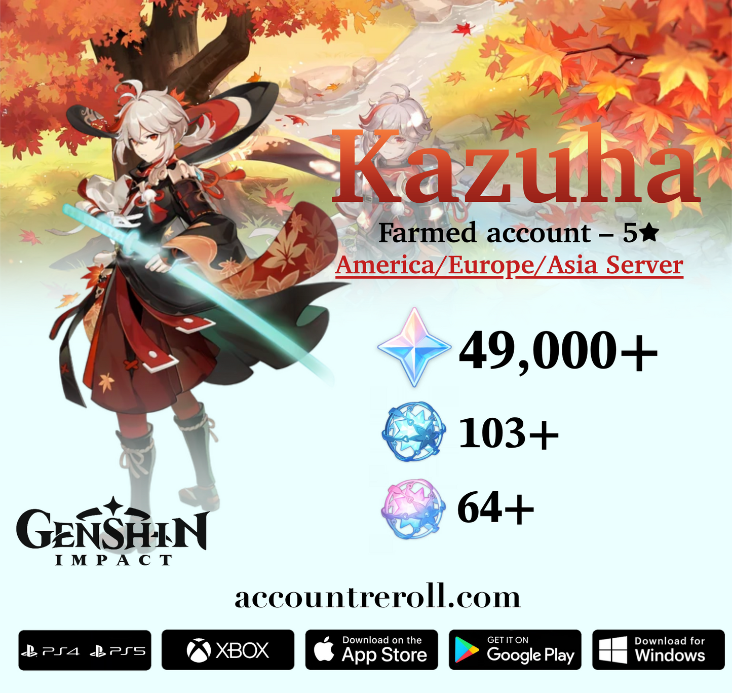 Kazuha Genshin Impact Farmed Starter Account