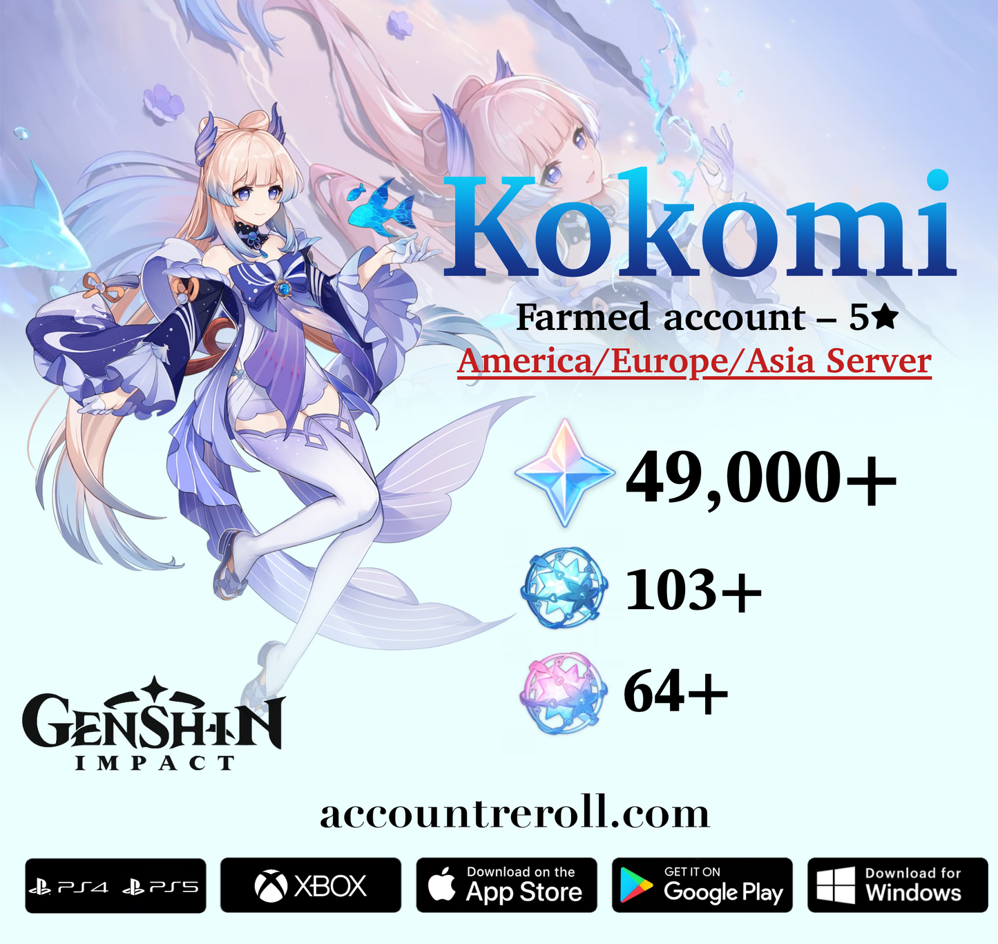 Kokomi Genshin Impact Farmed Starter Account