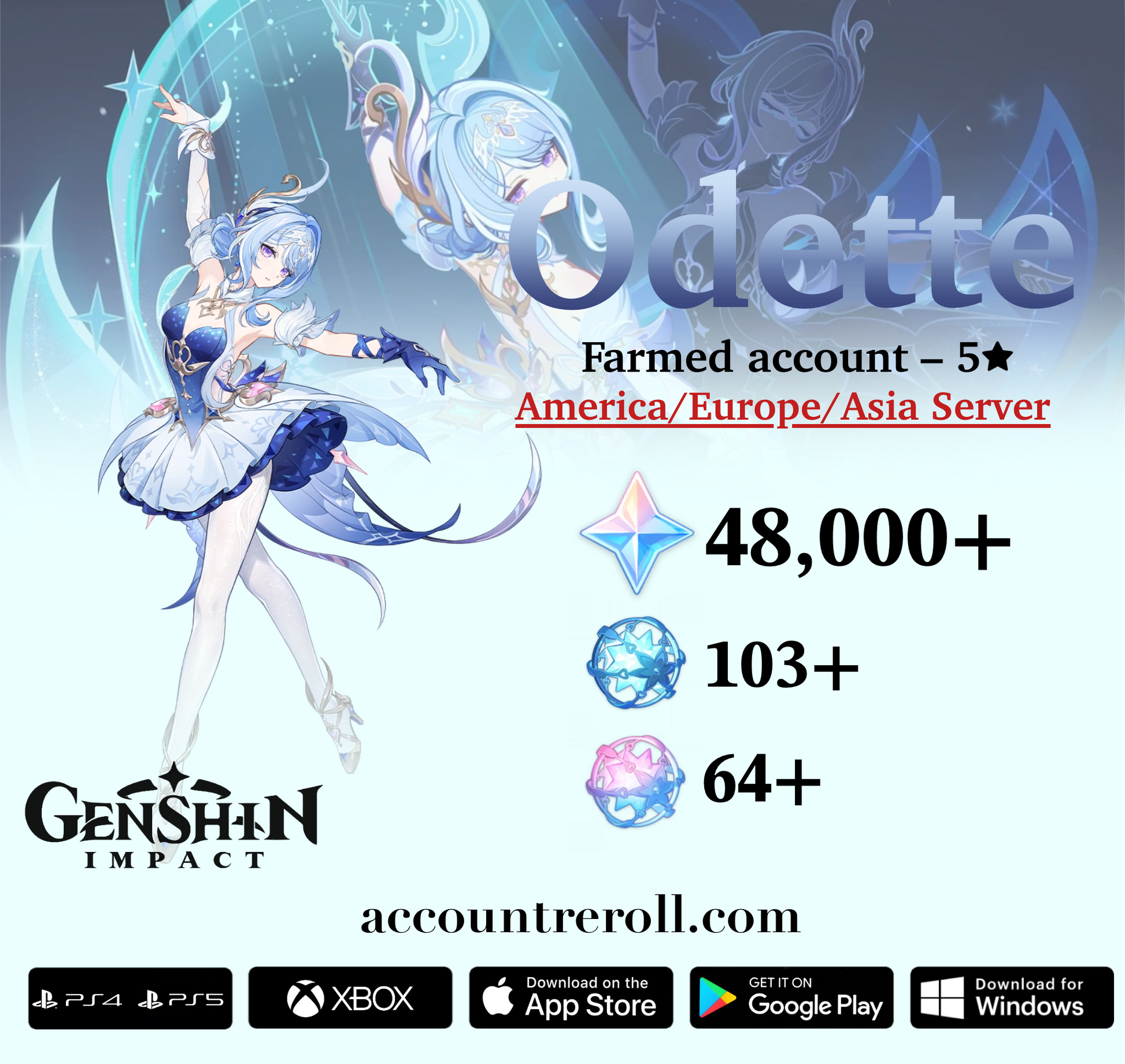 Odette Genshin Impact Farmed Starter Account