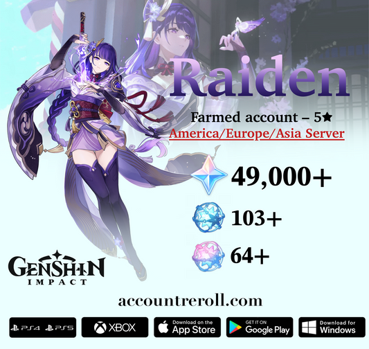 Raiden Genshin Impact Farmed Starter Account