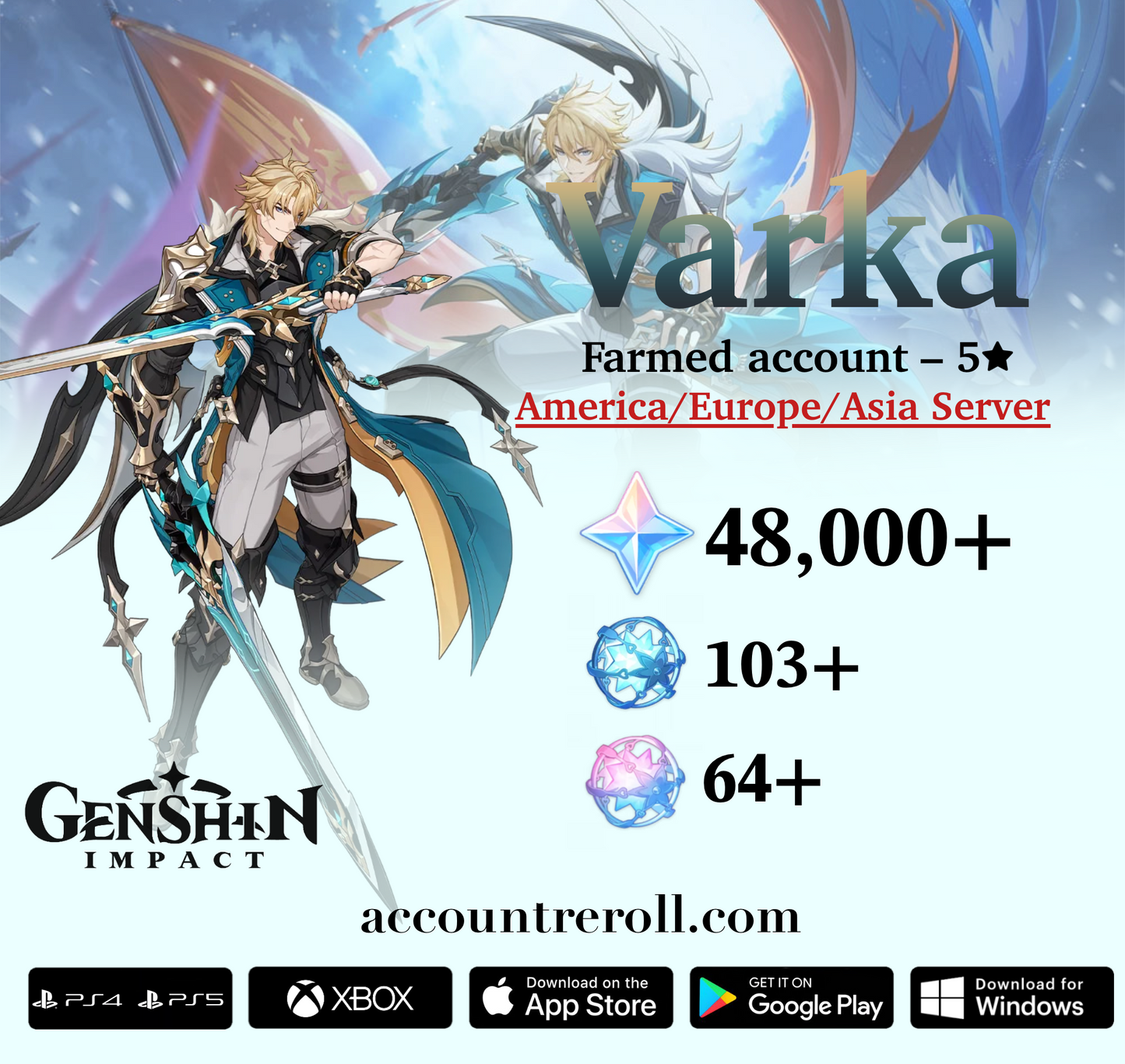 Varka Genshin Impact Farmed Starter Account