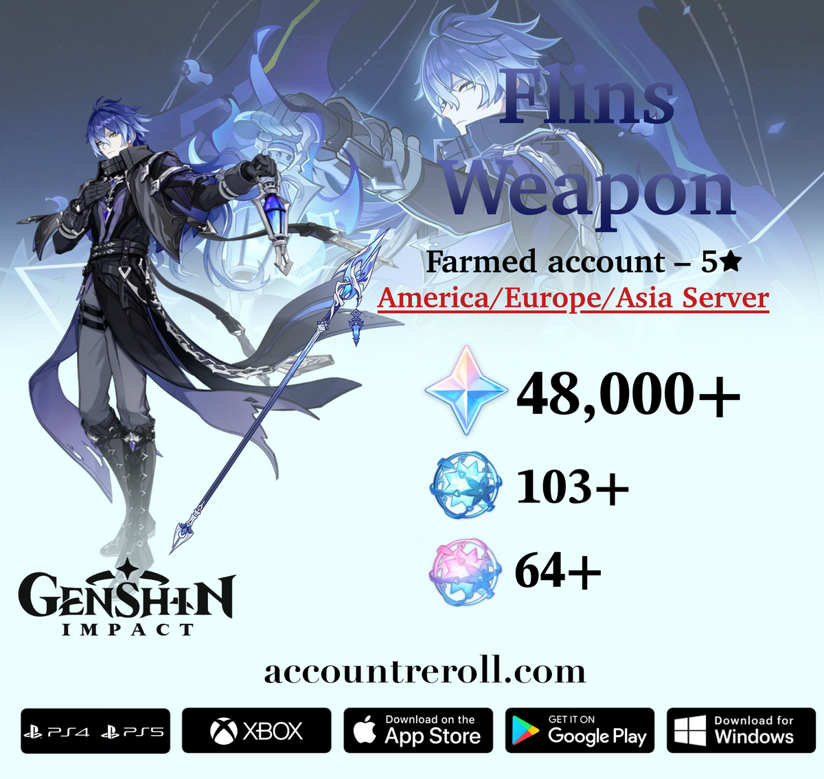 Flins with Bloodsoaked Ruins Genshin Impact Farmed