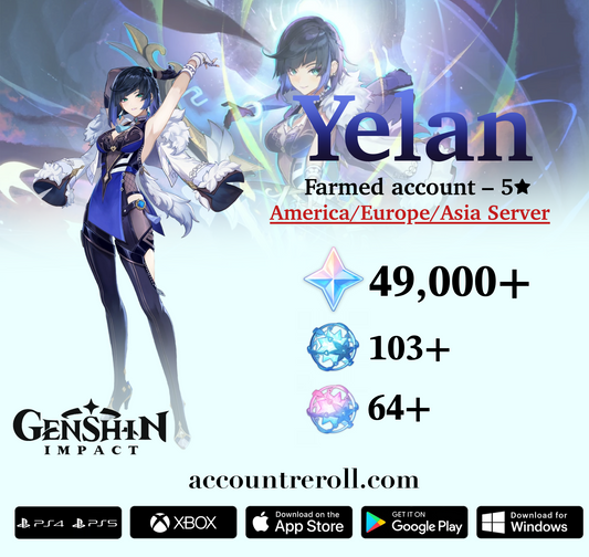 Yelan Genshin Impact Farmed Starter Account