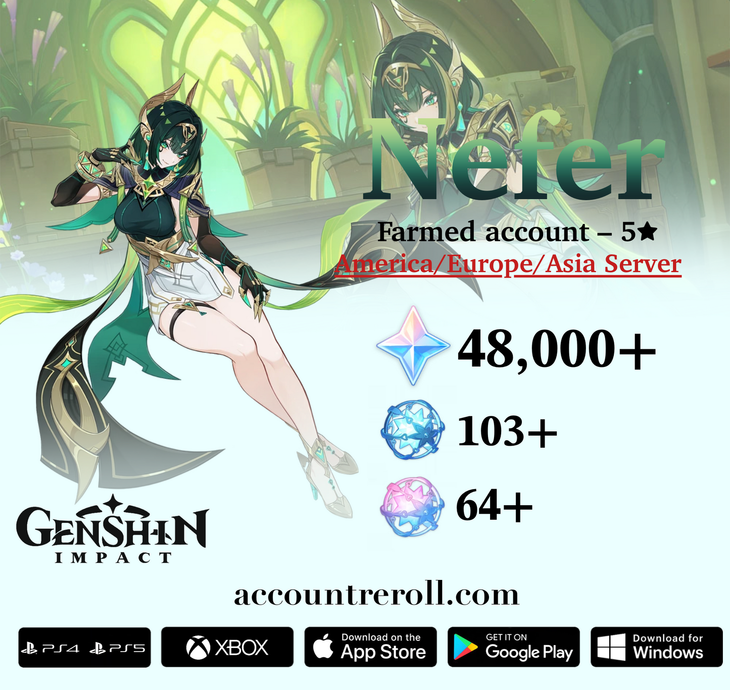 Nefer Genshin Impact Farmed Starter Account