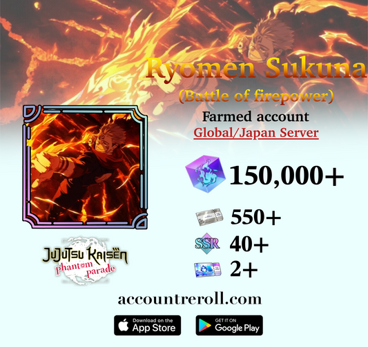 Ryomen Sukuna (Battle of firepower) Jujutsu Kaisen Phantom Parade Farmed Account