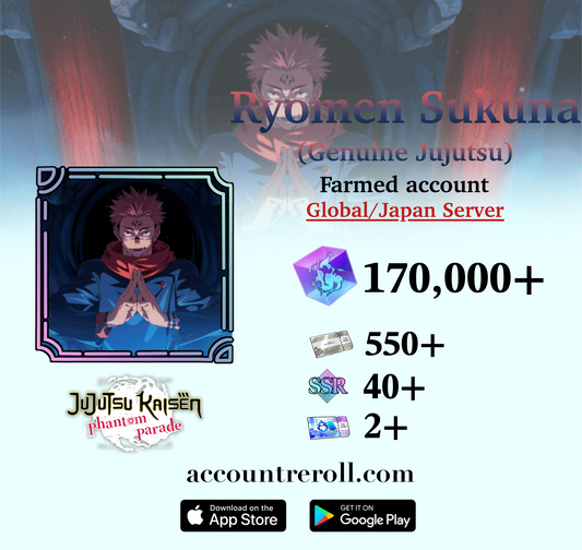 Ryomen Sukuna (Genuine Jujutsu) Jujutsu Kaisen Phantom Parade Farmed Account