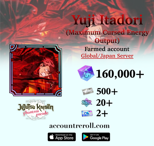 Yuji Itadori (Maximum Cursed Energy Output) Jujutsu Kaisen Phantom Parade Farmed Account
