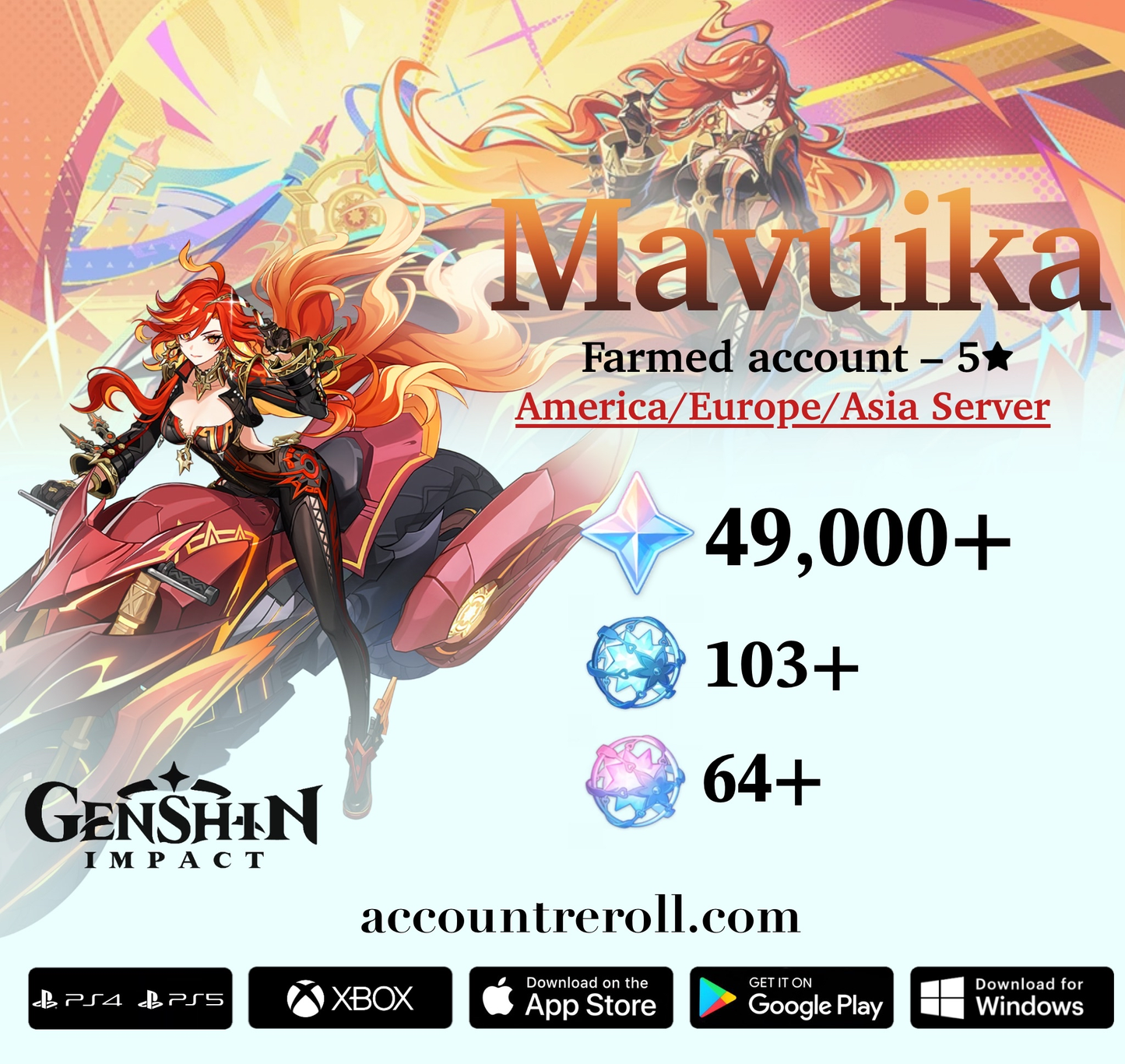 Mavuika Genshin Impact Farmed Starter Account