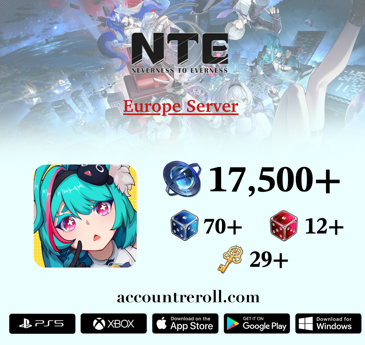 Neverness to Everness Fresh Account with 225+ Pulls [Europe]