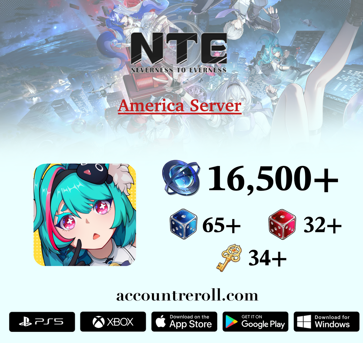 Neverness to Everness Fresh Account with 225+ Pulls [America]