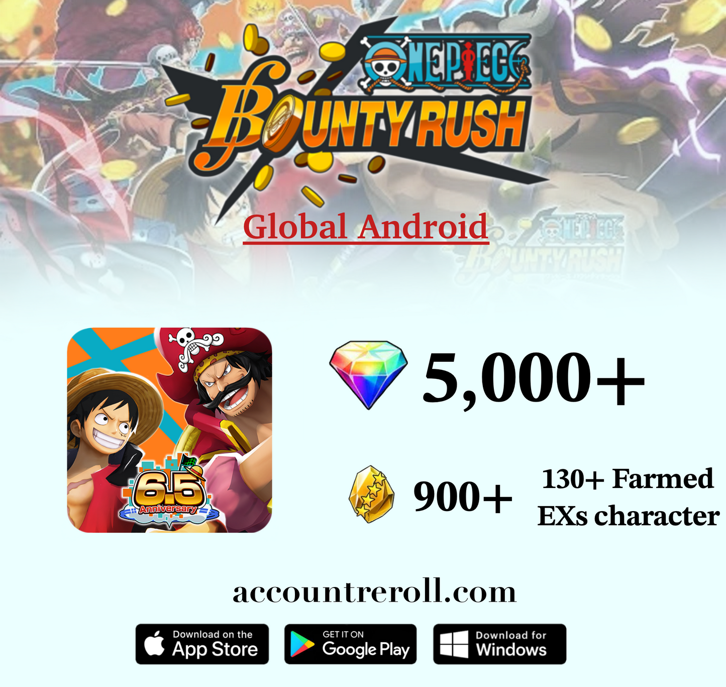 One Piece Bounty Rush Starter Reroll Account [Android]
