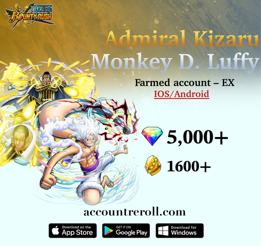 The Four Emperors Monkey D. Luffy with Admiral Kizaru [Borsalino] OPBR Starter Account