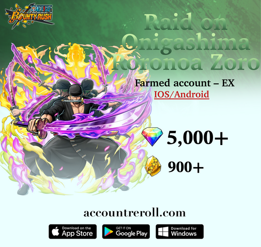 Raid on Onigashima Roronoa Zoro OPBR Starter Account