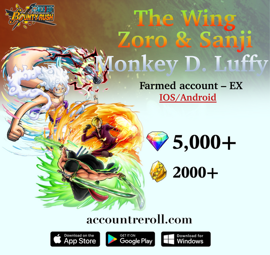 The Four Emperors Monkey D. Luffy with The Wing Zoro & Sanji OPBR Starter Account