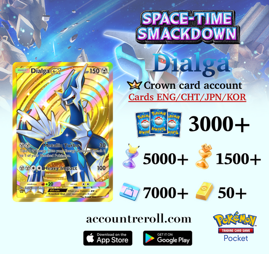 Dialga ex Crown Rare Pokemon TCG Pocket Account