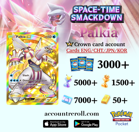 Palkia ex Crown Rare Pokemon TCG Pocket Account