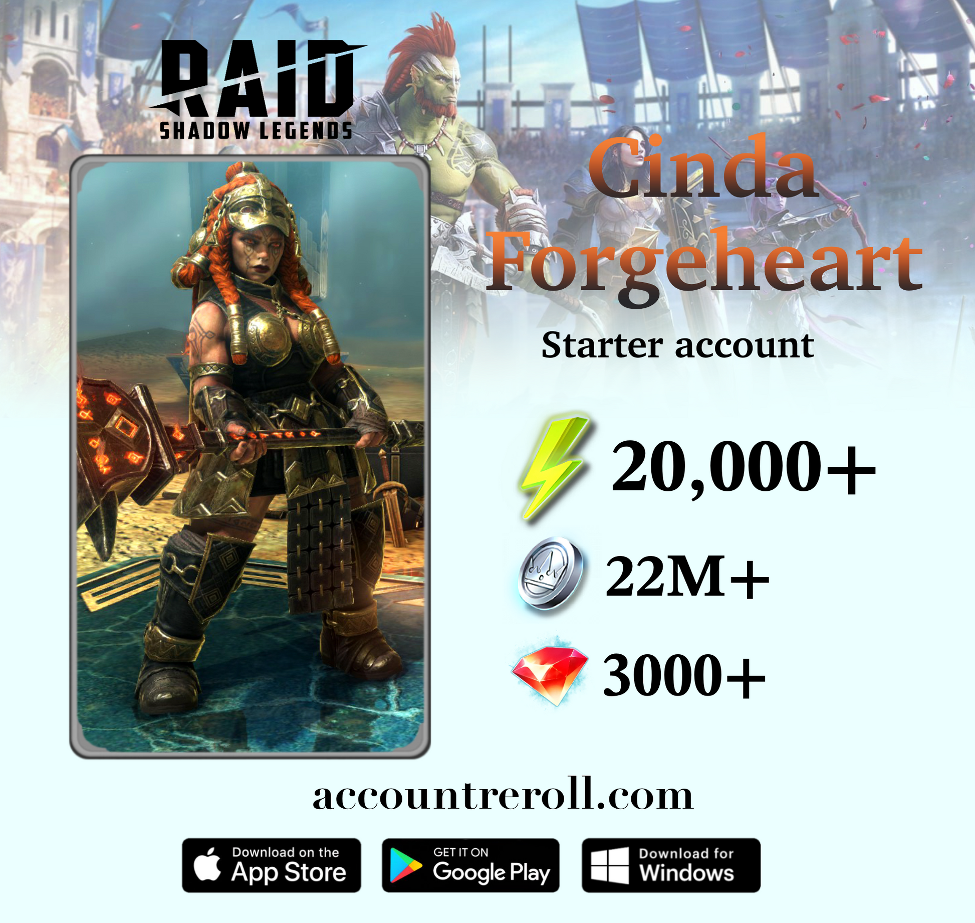 Cinda Forgeheart RAID: Shadow Legends Starter Account