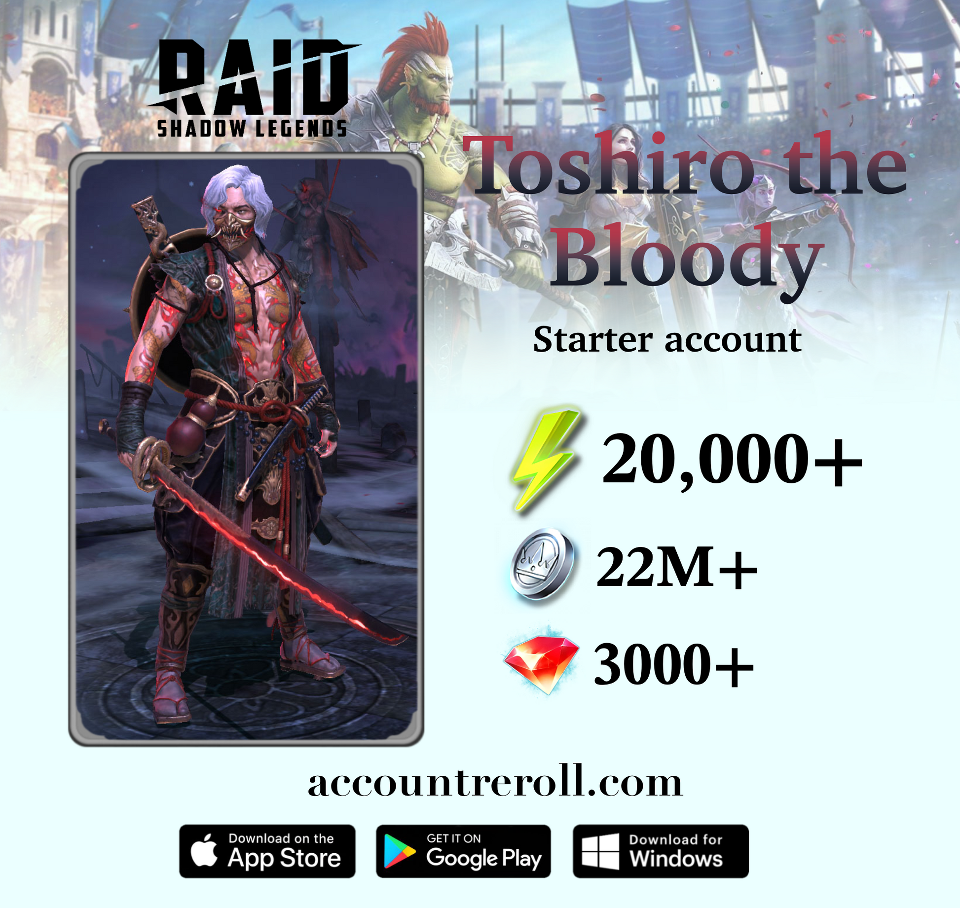 Toshiro the Bloody RAID: Shadow Legends Starter Account