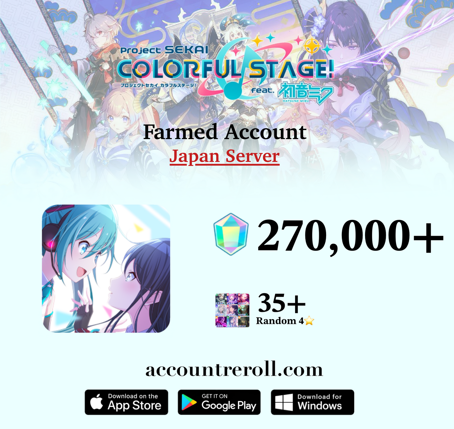 Project Sekai Farmed Account with Crystals [Japan]