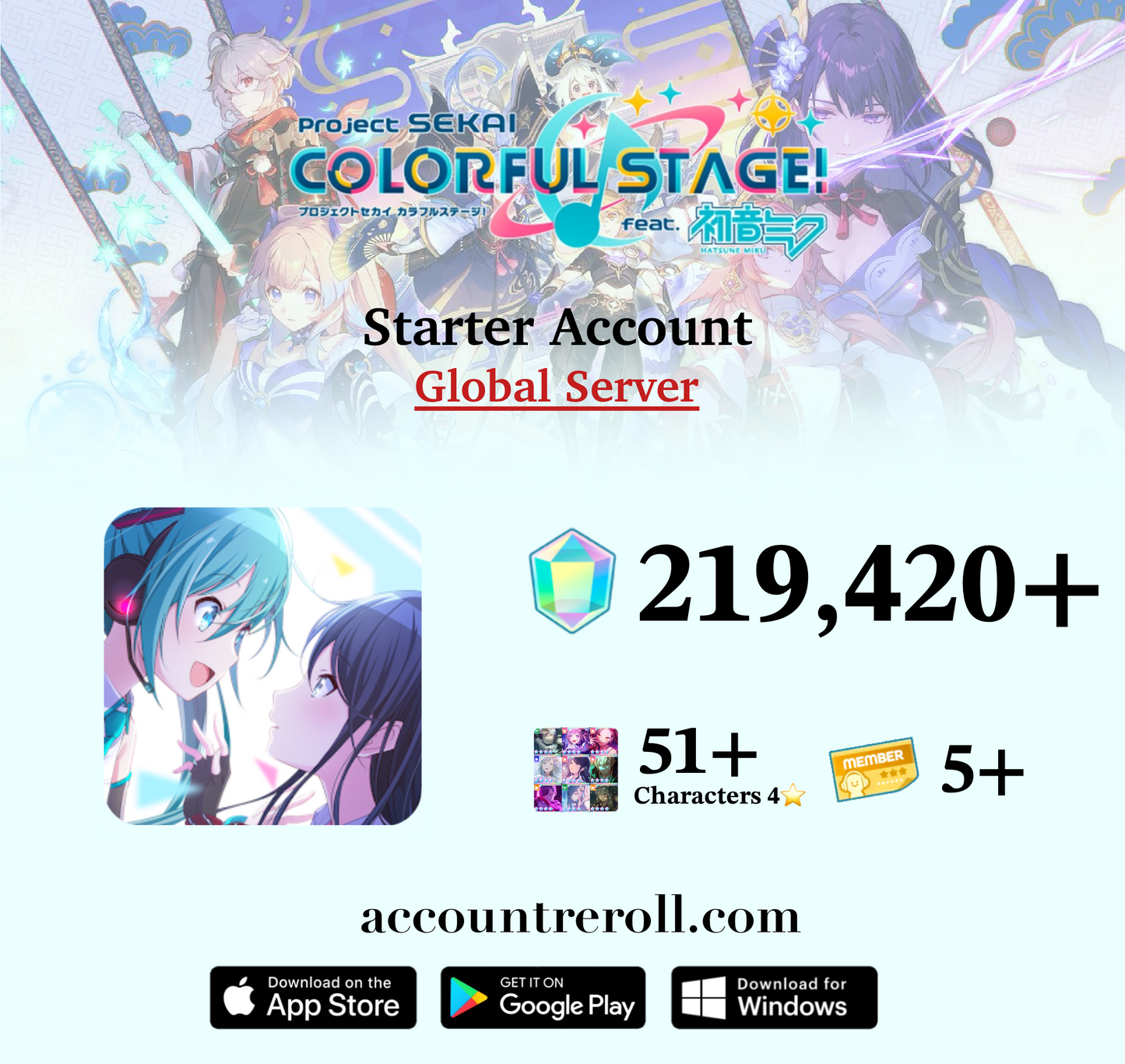 Project Sekai Starter Account with 4★ Characters [Global]