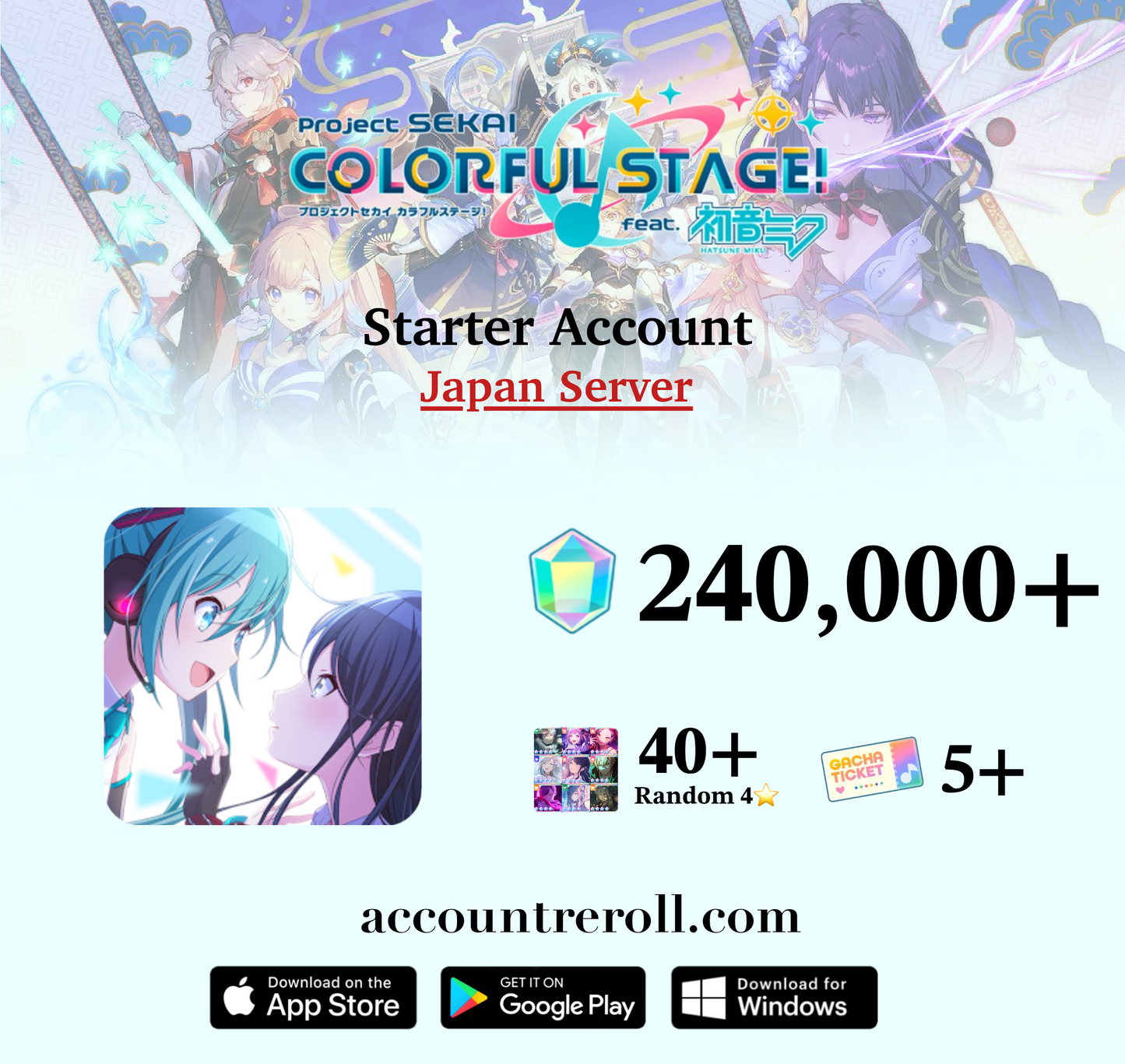 Project Sekai Starter Account with Crystals [Japan]