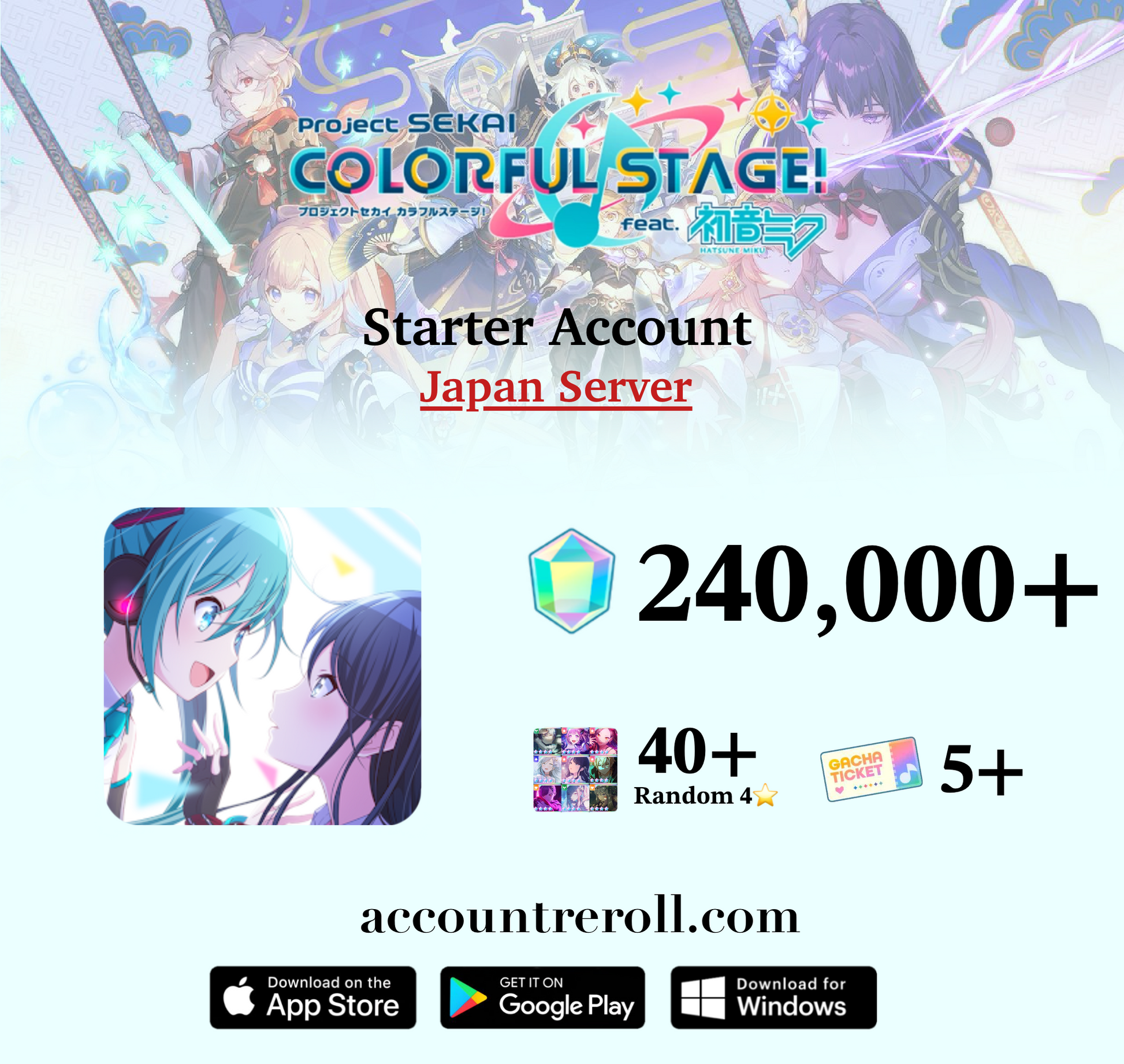 Project Sekai Starter Account with Crystals [Japan]