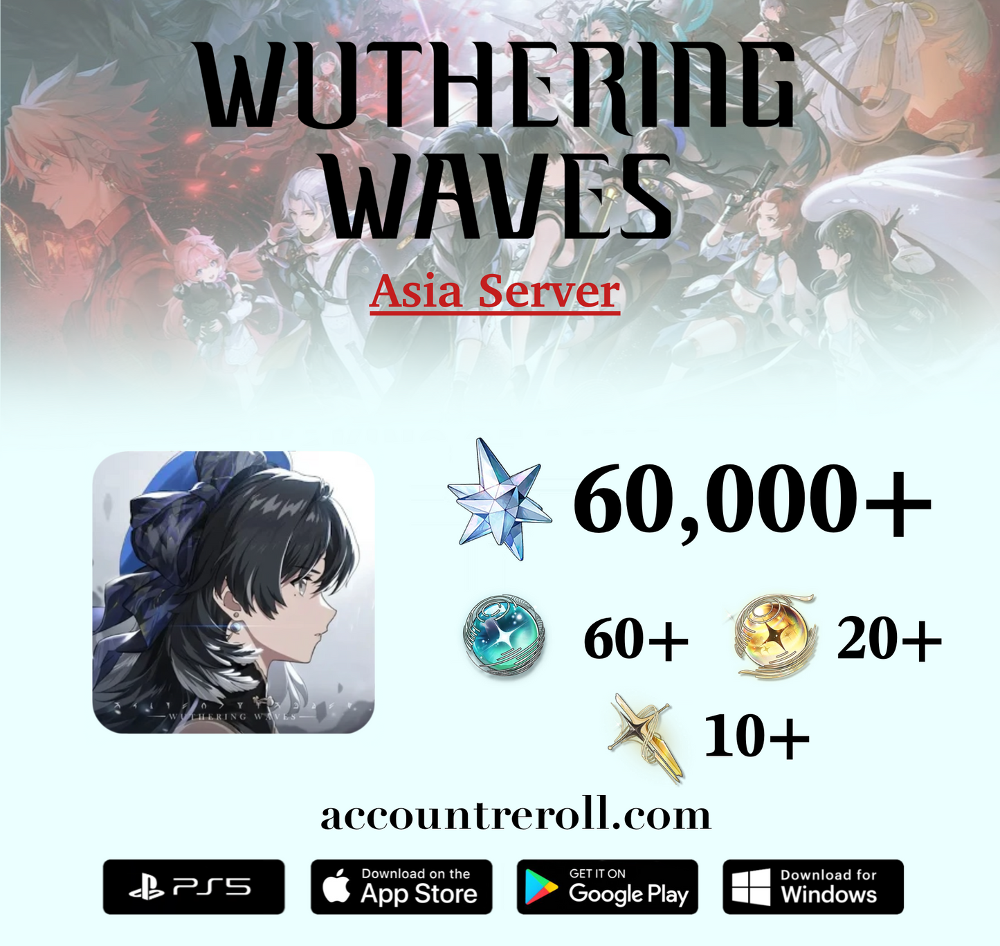 Wuthering Waves Astrites Reroll Account [Asia]